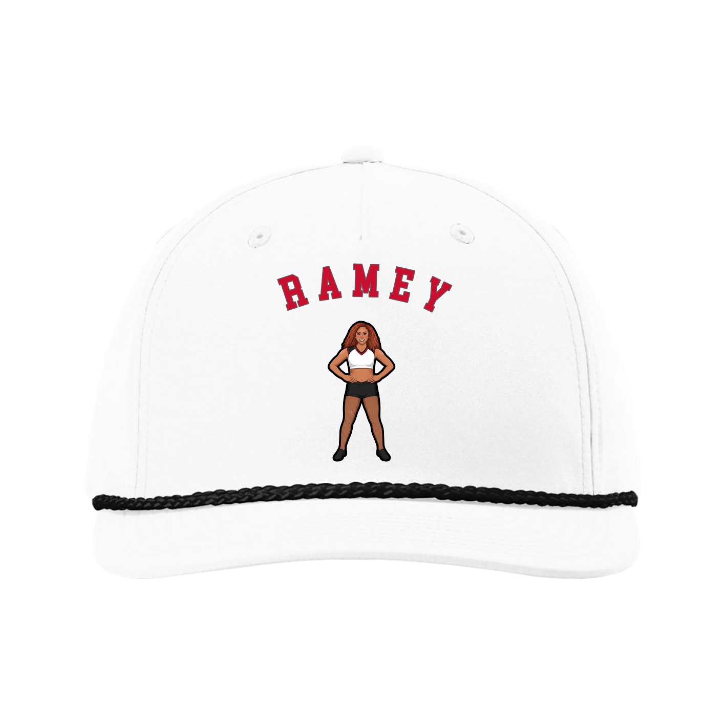 Five-Panel Classic Rope Cap — Shirsey Arch in White