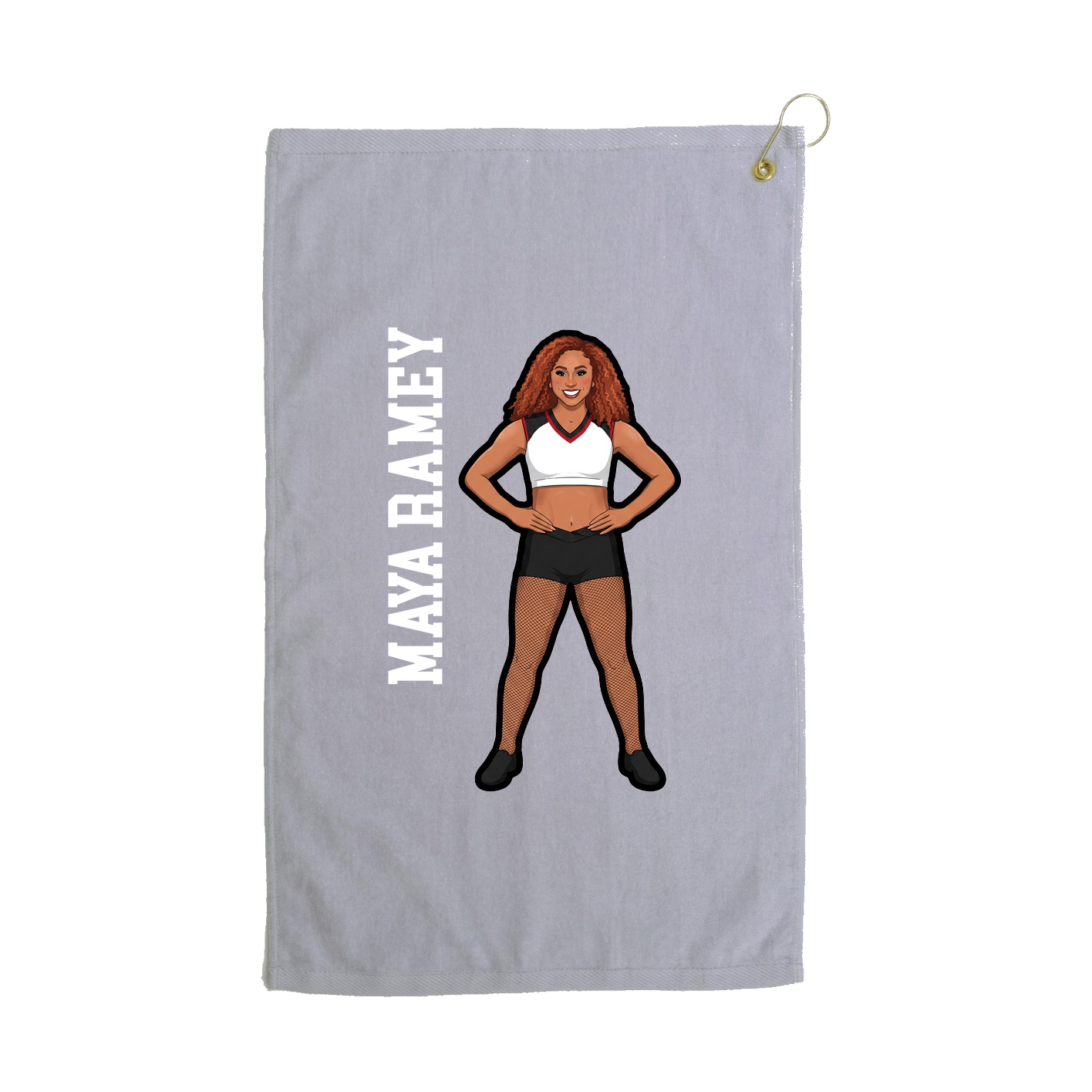 Golf Towel — Name Vertical in Grey