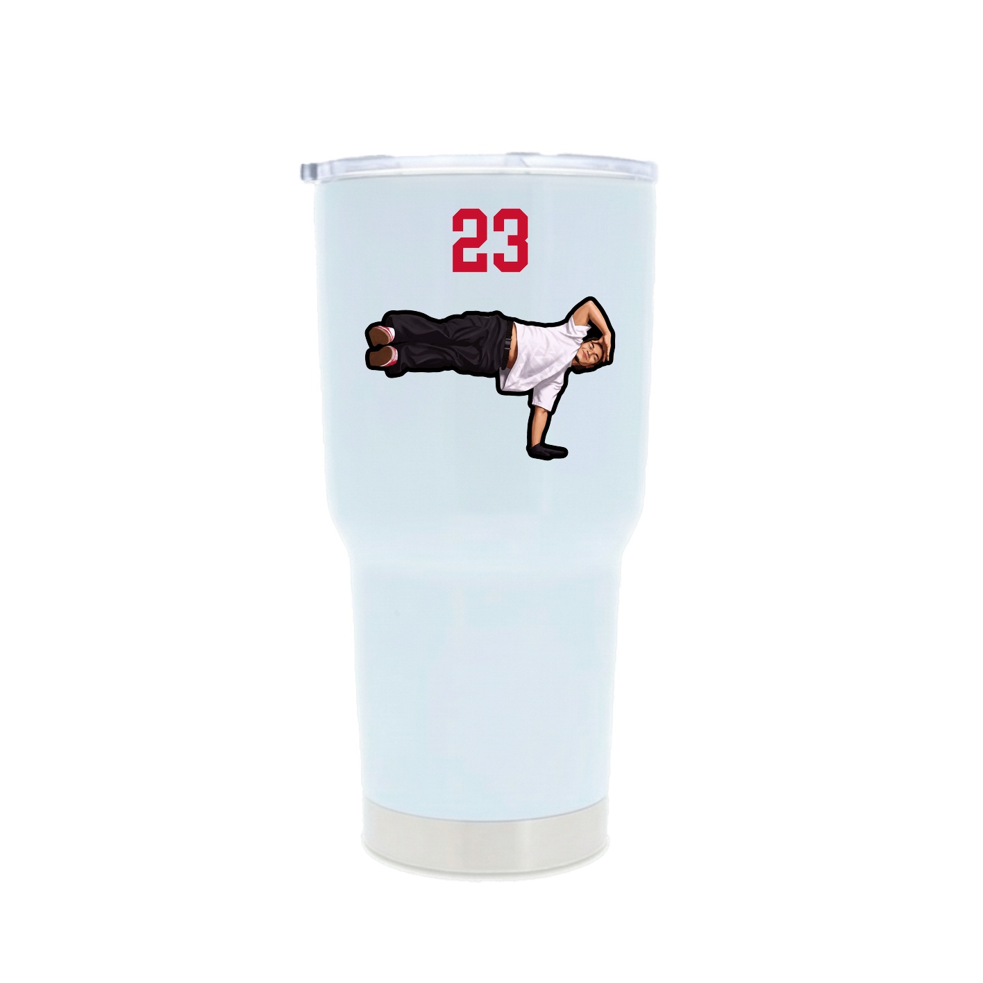 30oz Stainless Steel Tumbler — Number Top in White