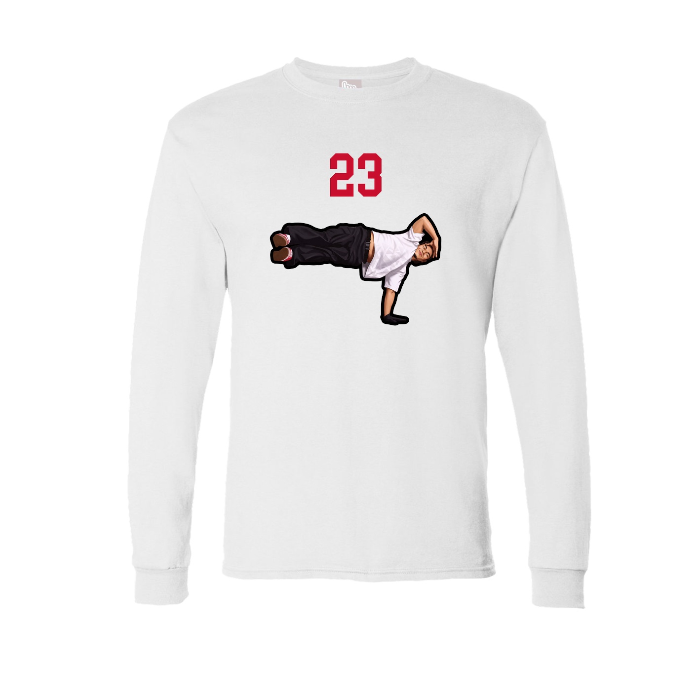 Long Sleeve Tee — Number Top in White