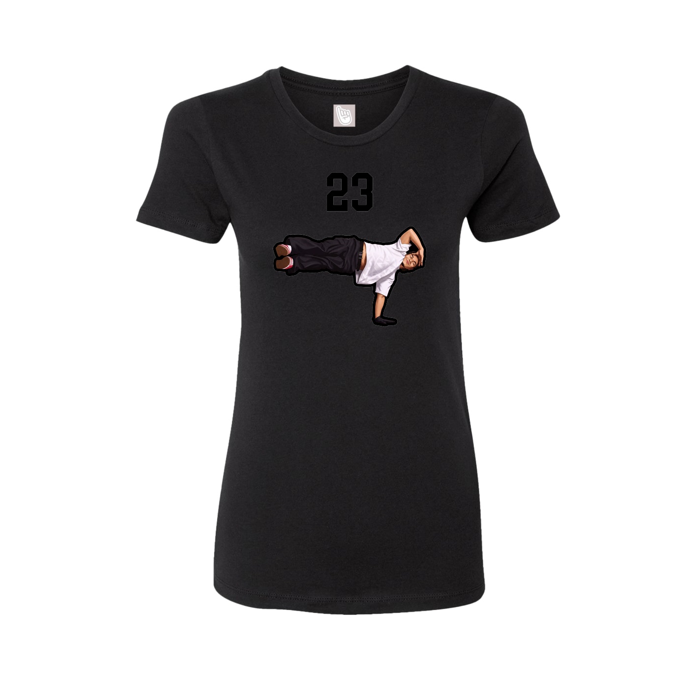 Fitted Women's Tee — Number Top in Black