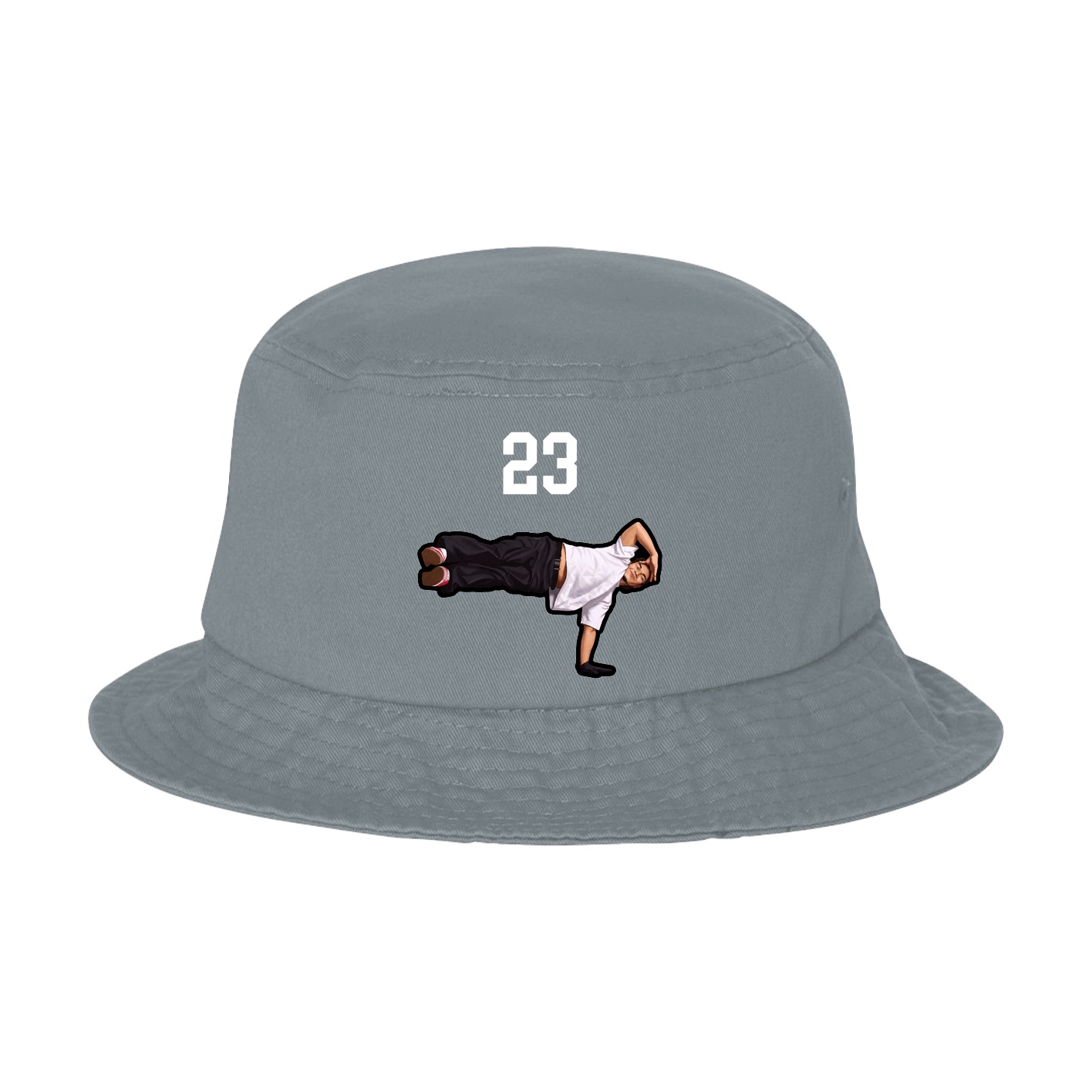 Bucket Cap — Number Top in Grey