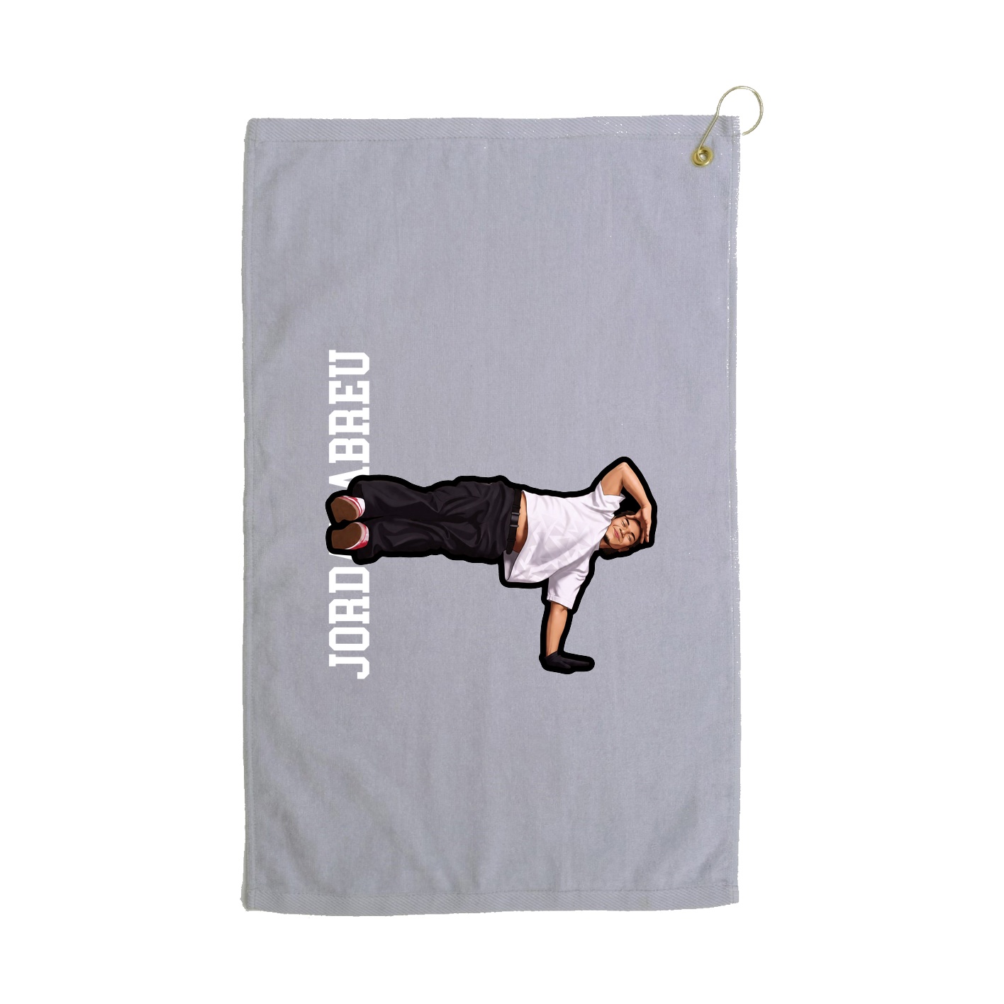 Golf Towel — Name Vertical in Grey