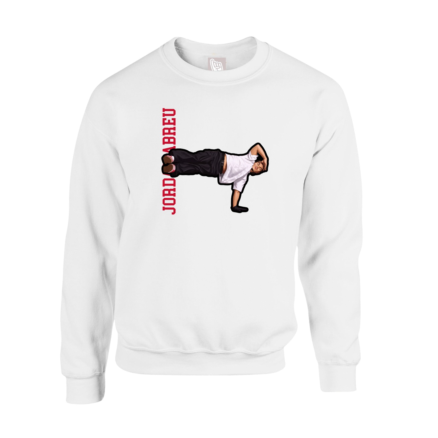 Fleece Crew — Name Vertical in White
