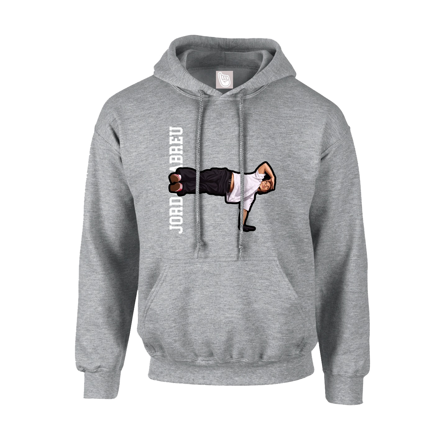 Youth Hoodie — Name Vertical in Grey