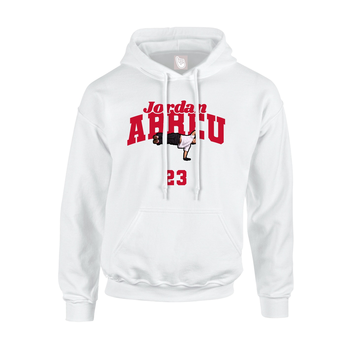 Youth Hoodie — Signature Arch in White