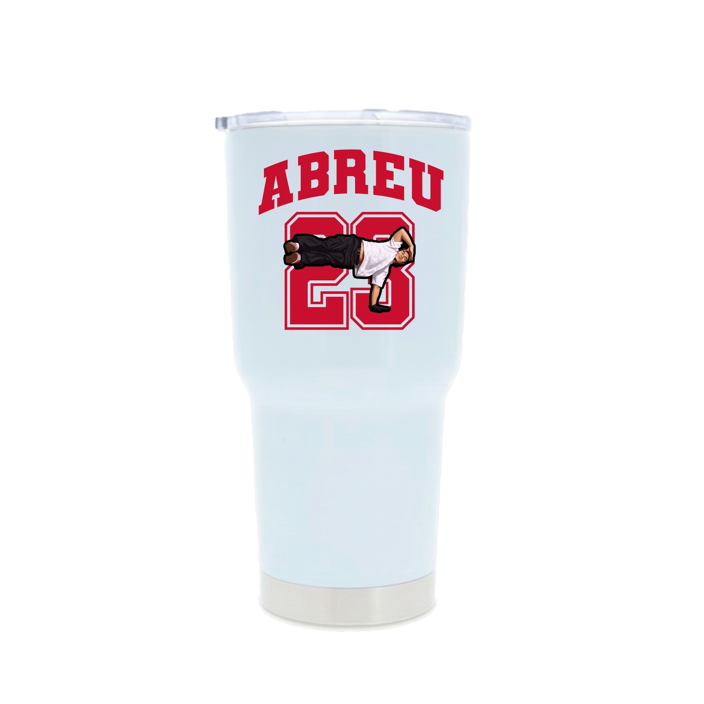 30oz Stainless Steel Tumbler — Number in White