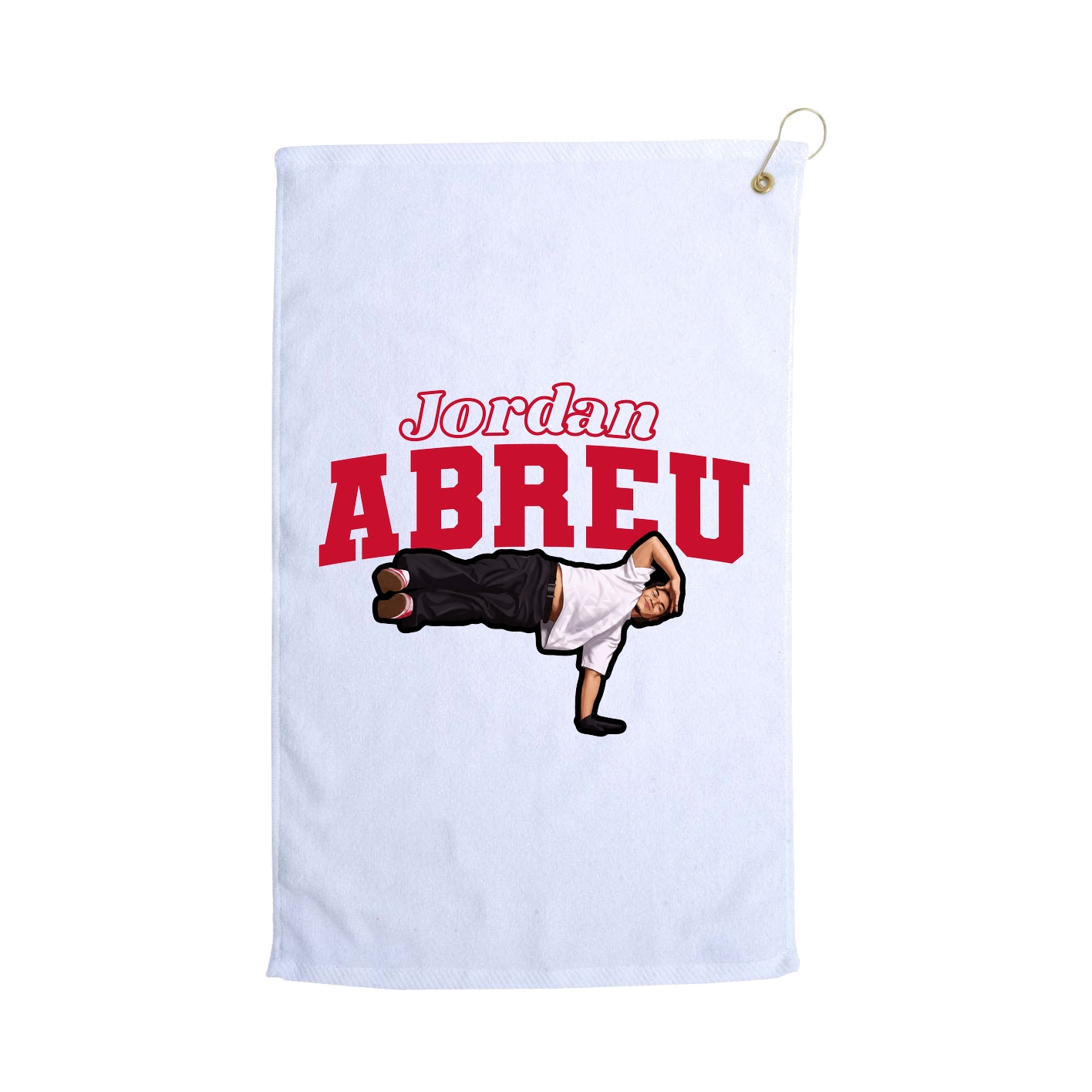 Golf Towel — Name Arch in White