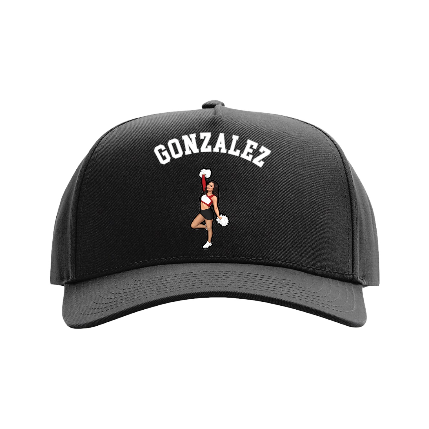 Full Fabric Five-Panel Champ Cap — Shirsey Arch in Black