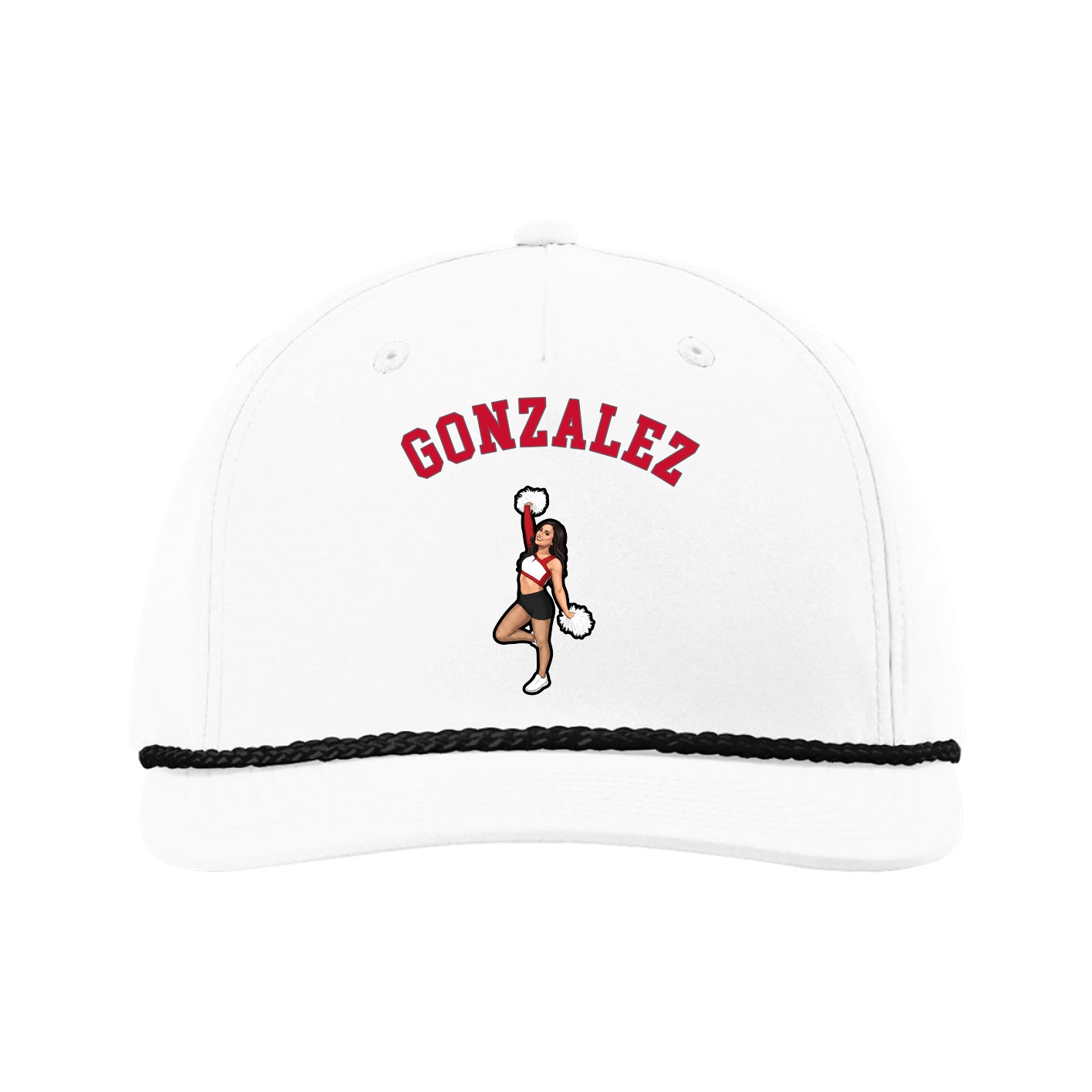 Five-Panel Classic Rope Cap — Shirsey Arch in White
