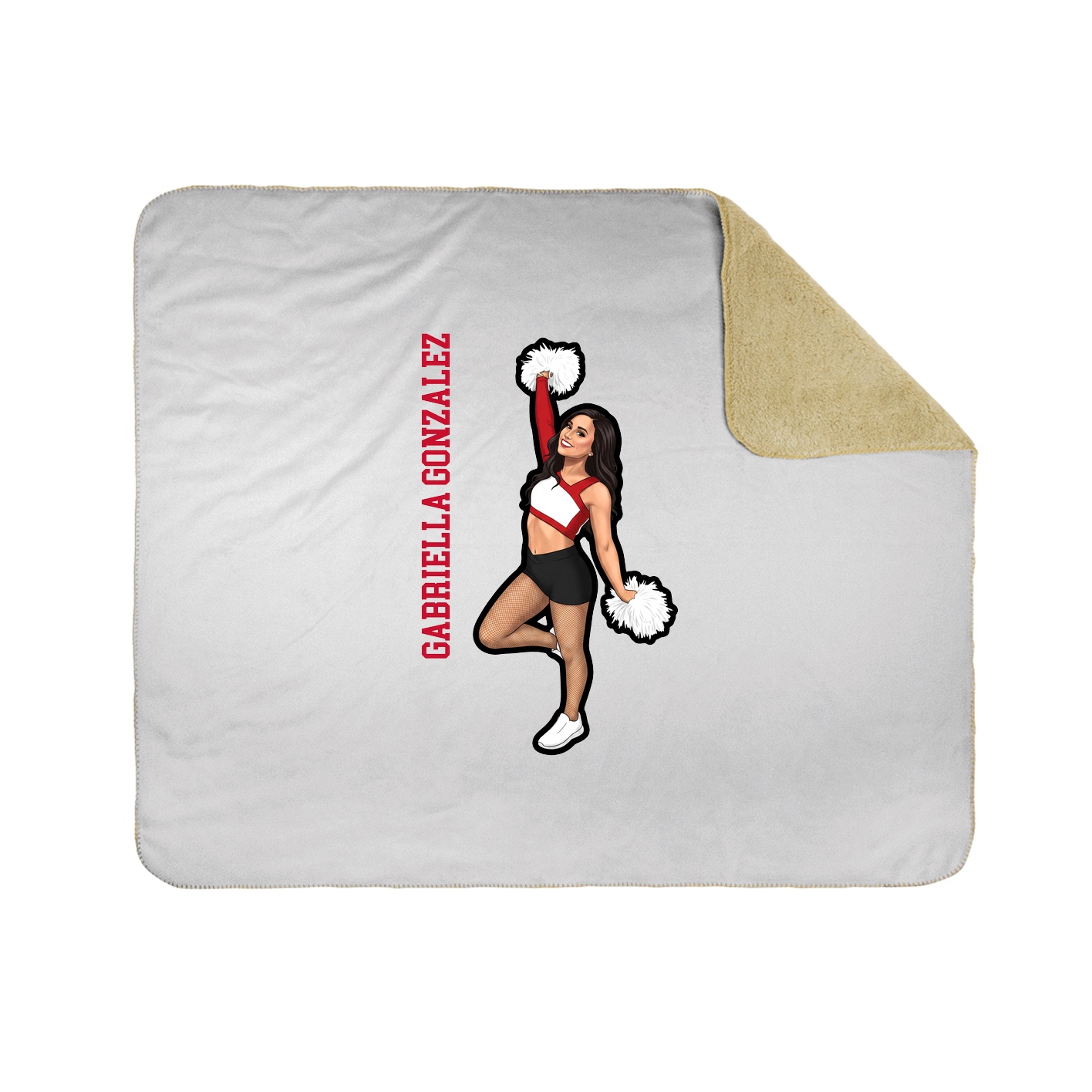 Throw Blanket — Name Vertical in White
