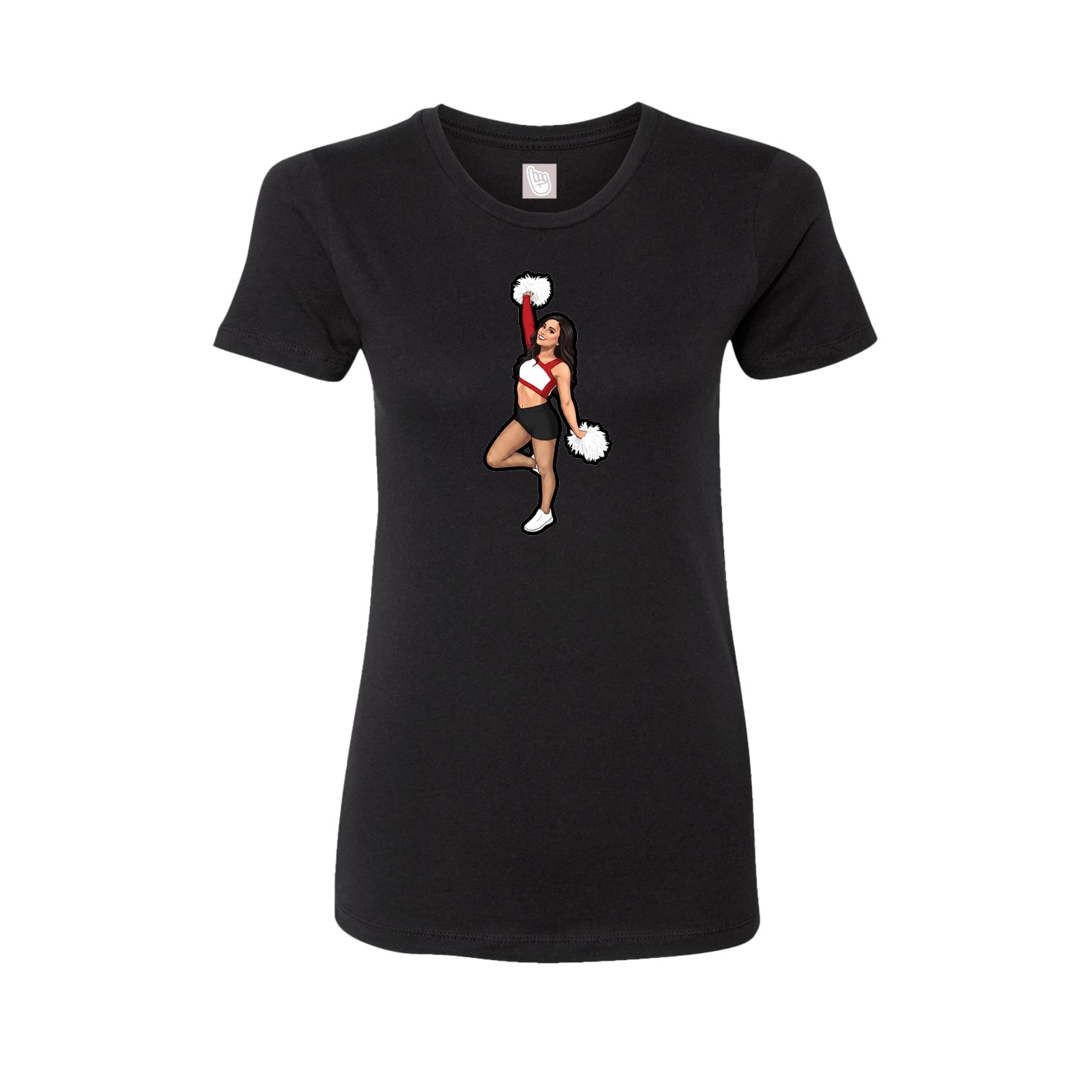Fitted Women's Tee — Name Vertical in Black