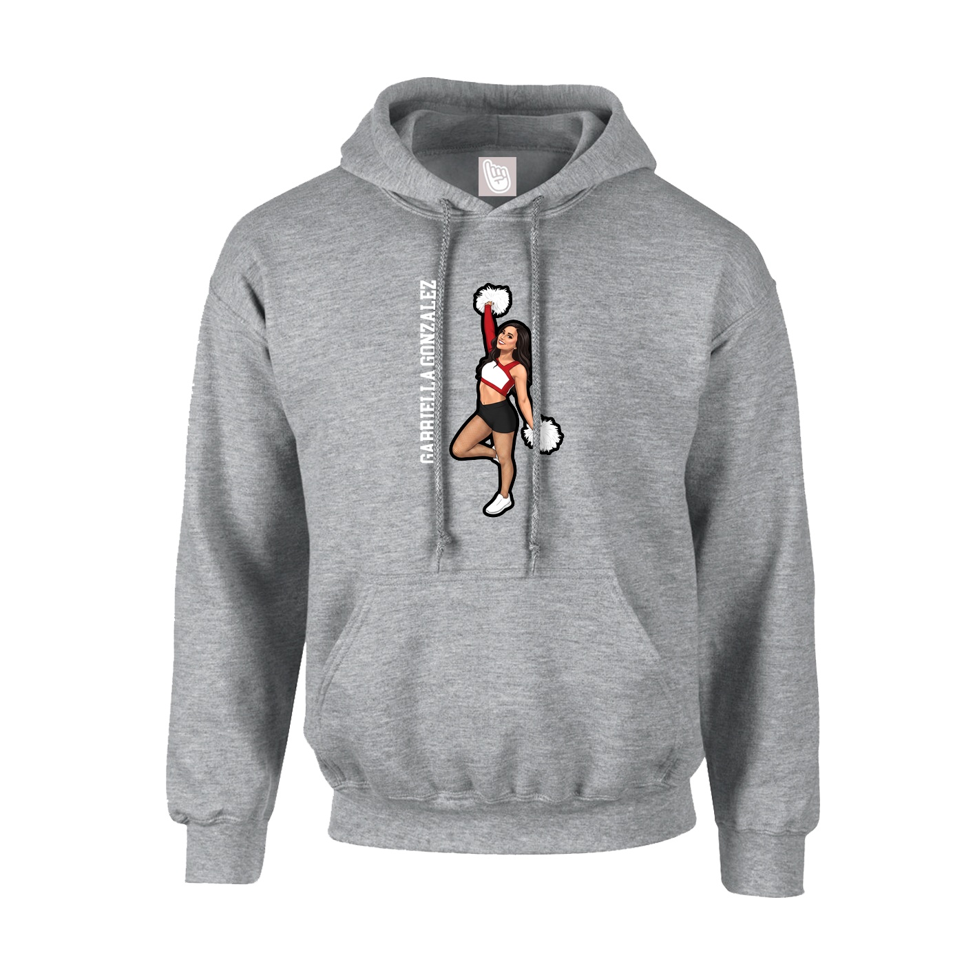 Youth Hoodie — Name Vertical in Grey