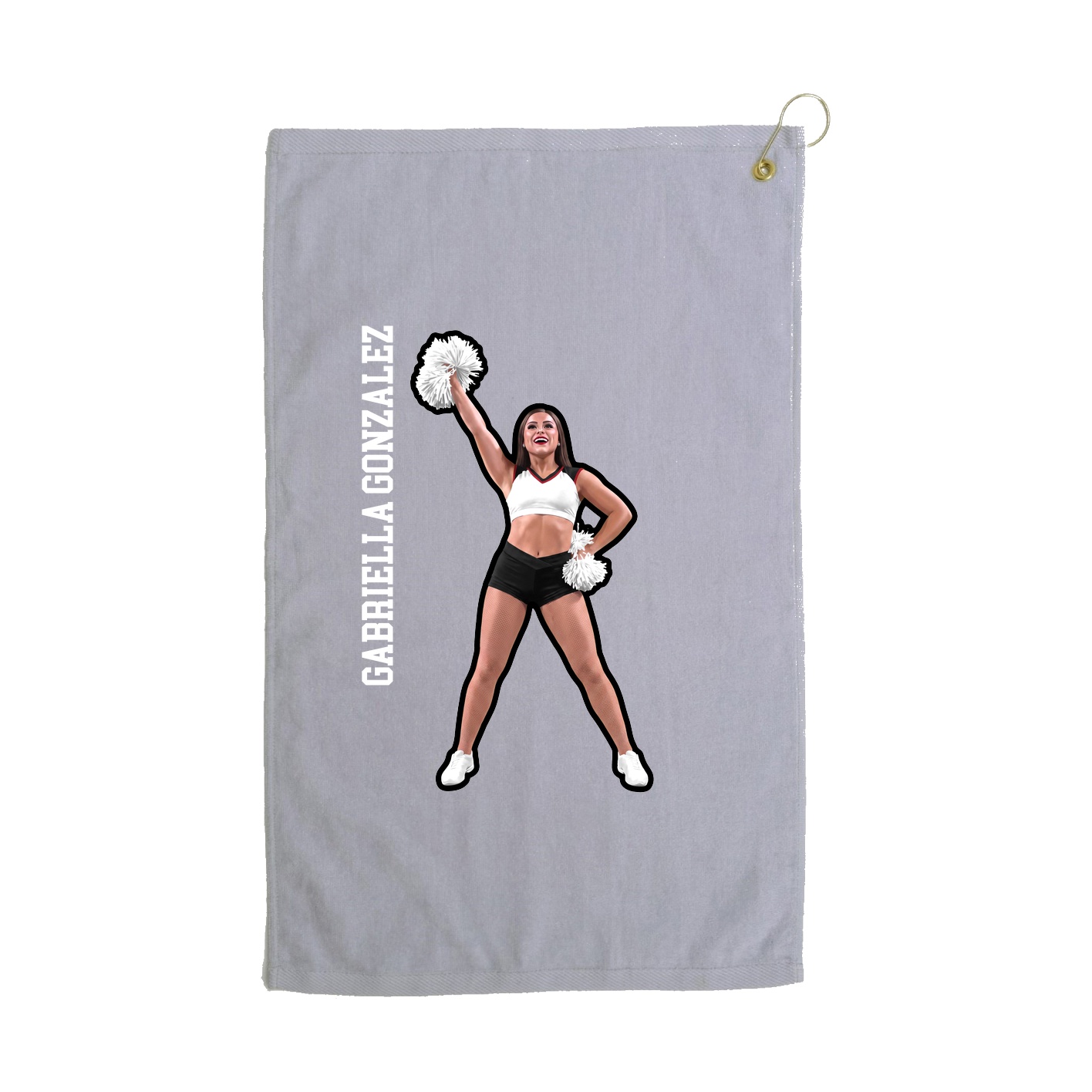 Golf Towel — Name Vertical in Grey