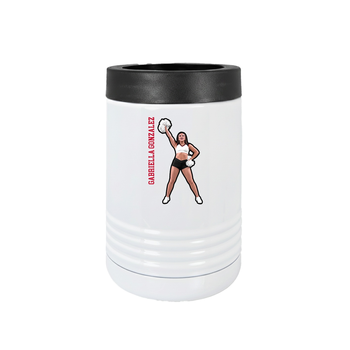 Beverage Holder — Name Vertical in White