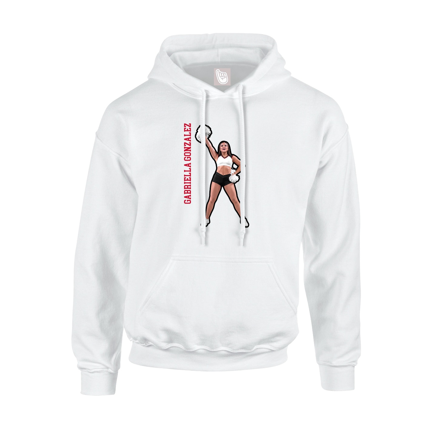 Hoodie — Name Vertical in White