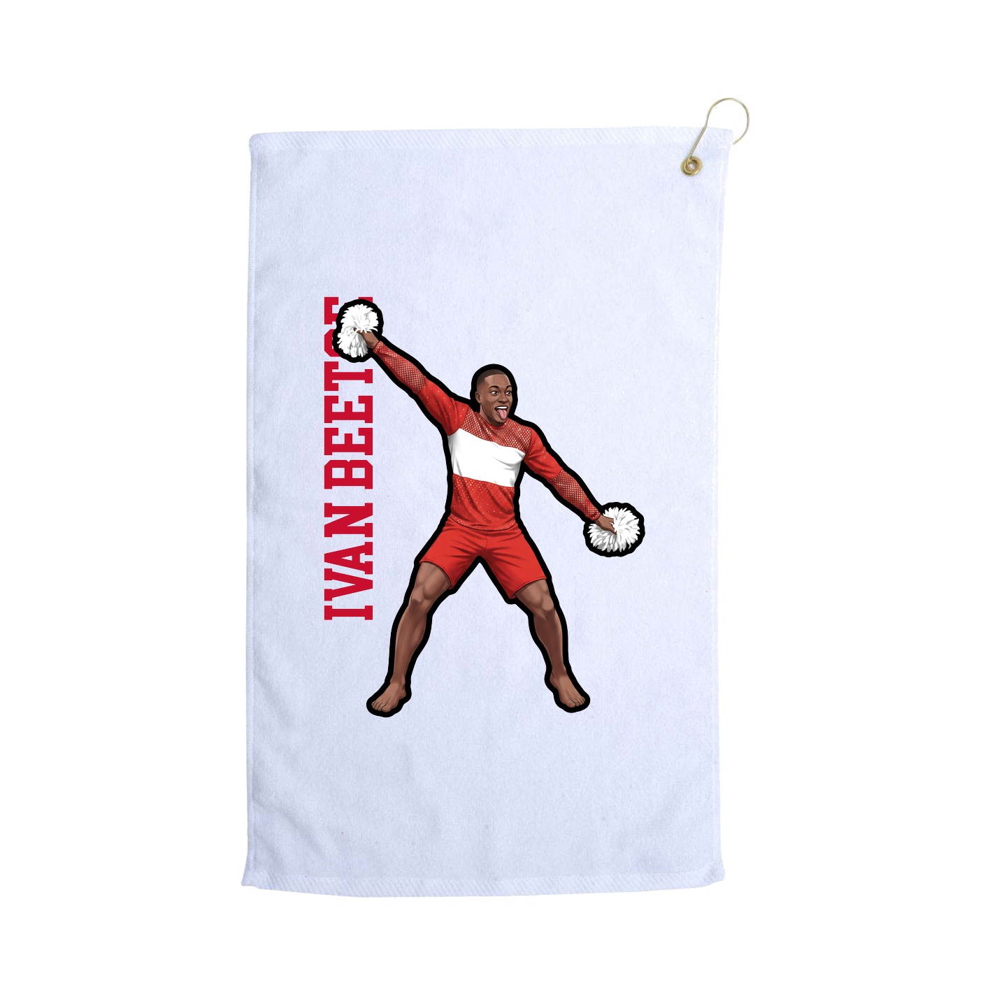 Golf Towel — Name Vertical in White