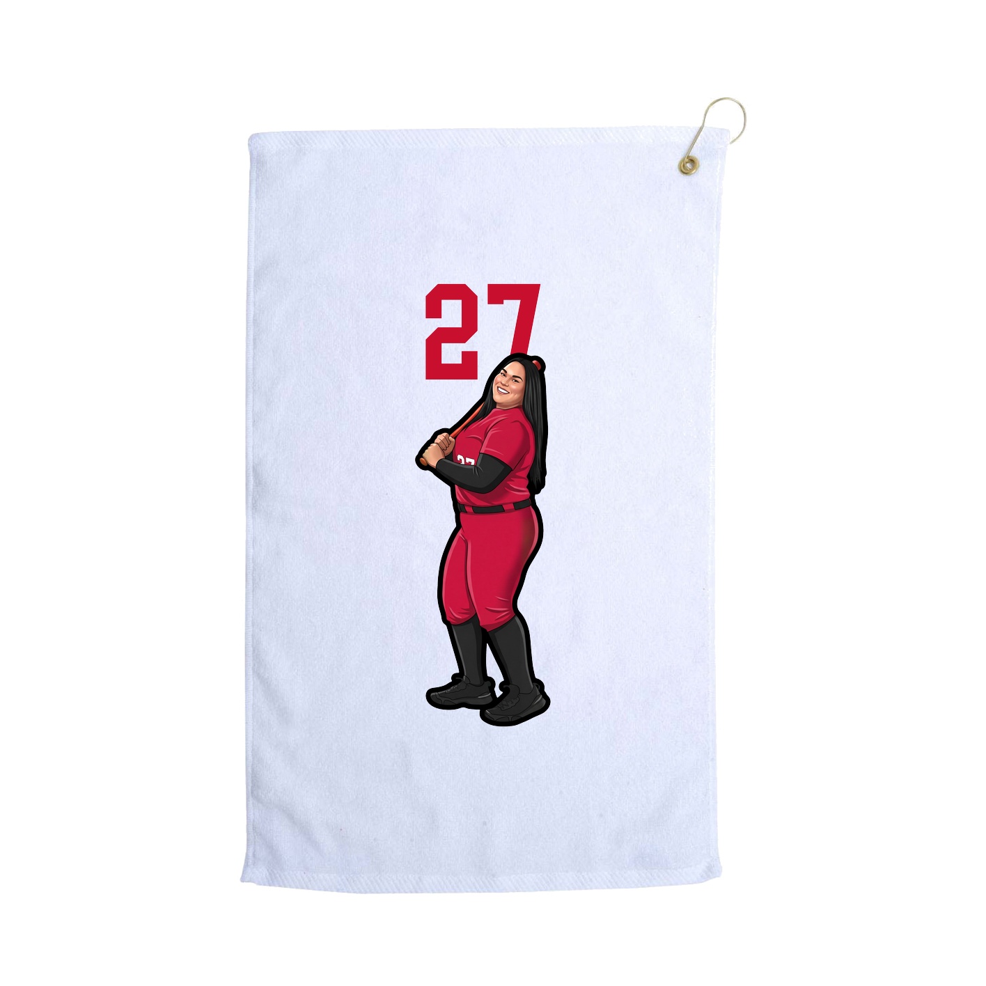 Golf Towel — Number Top in White