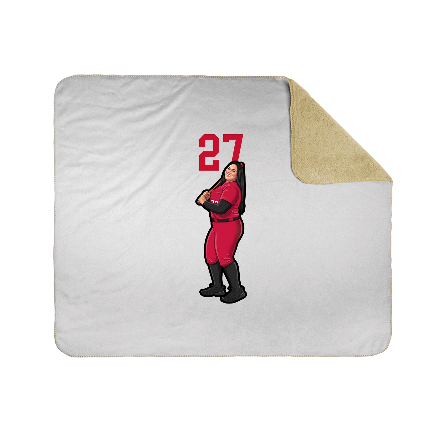 Throw Blanket — Number Top in White