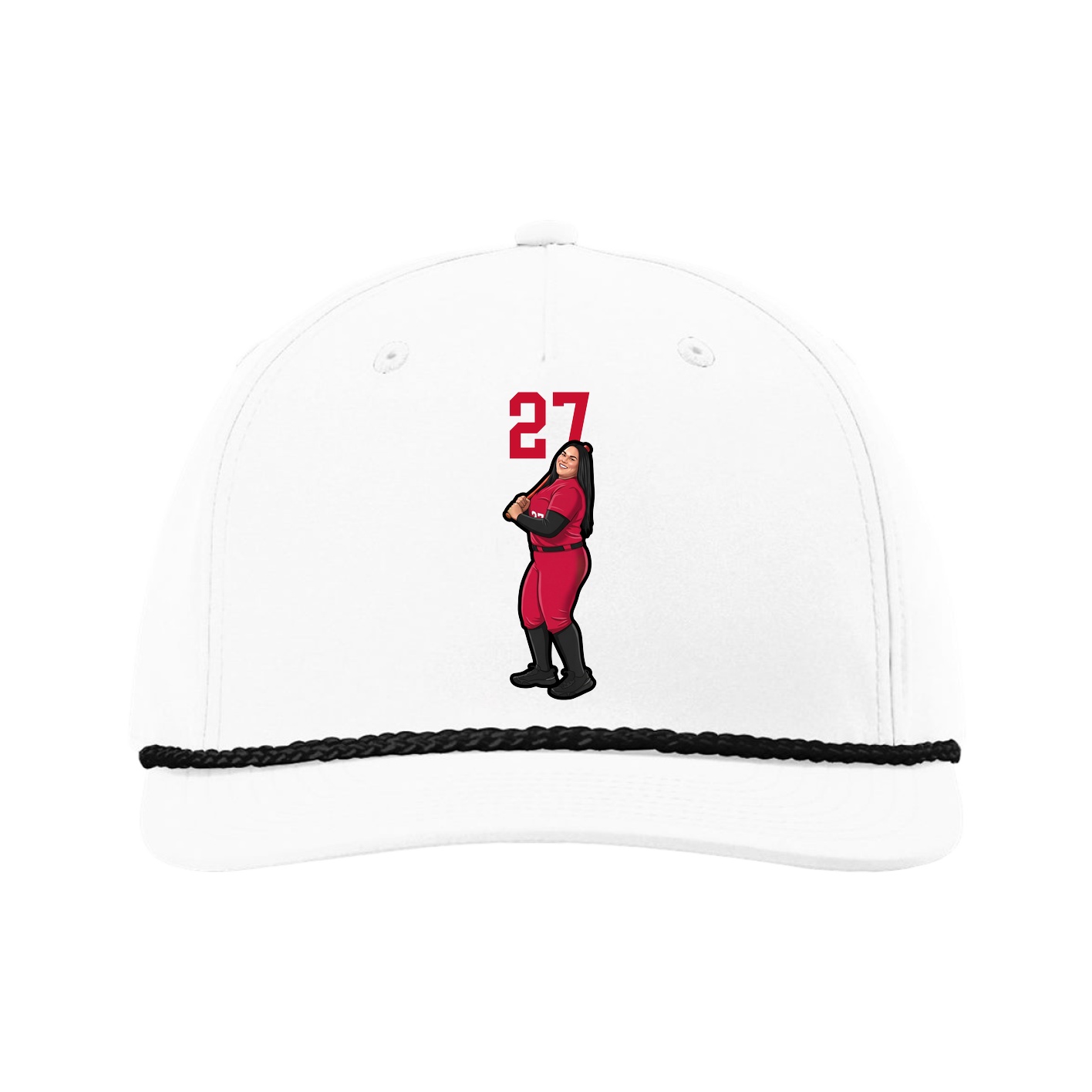 Five-Panel Classic Rope Cap — Number Top in White
