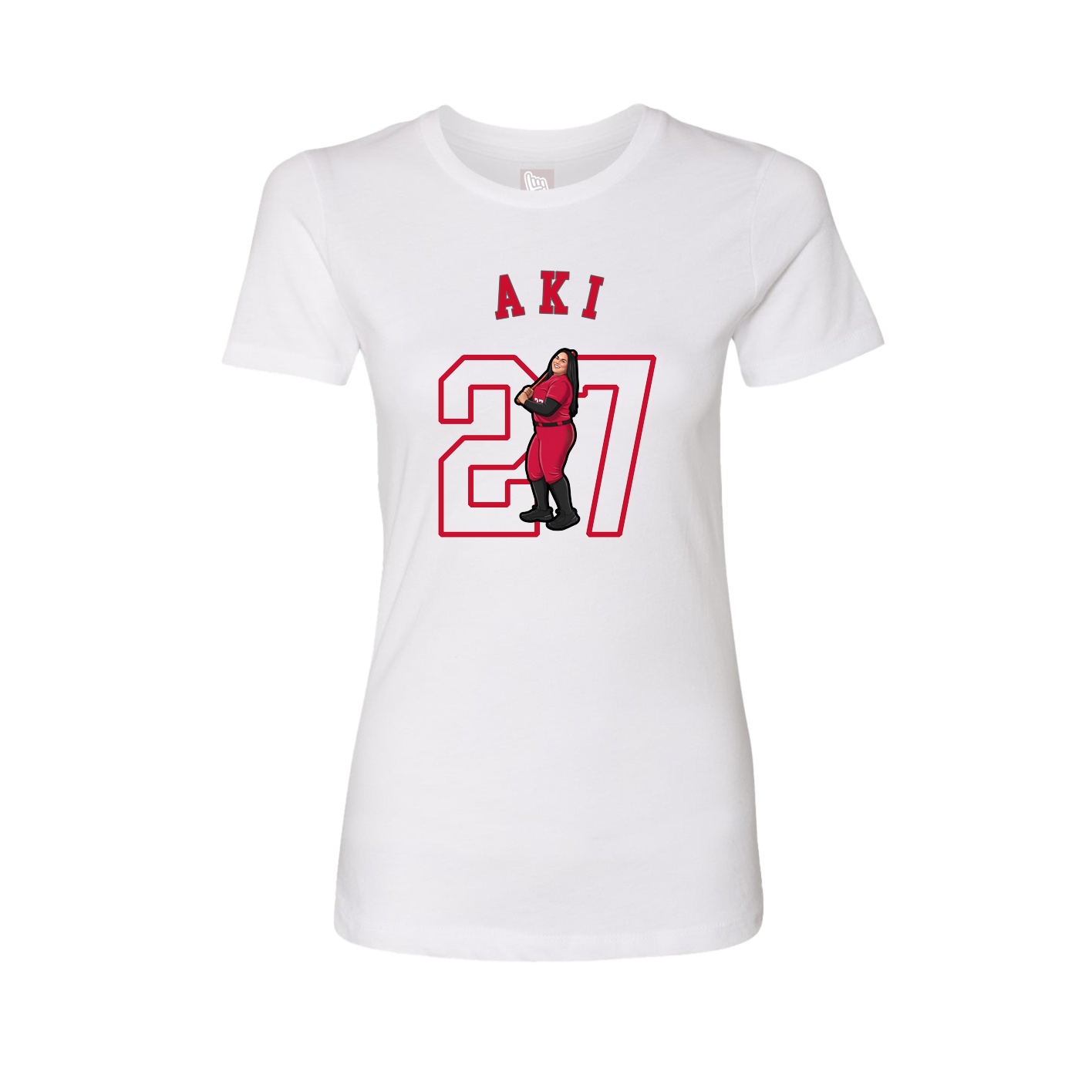 Fitted Women's Tee — Shirsey Arch in White