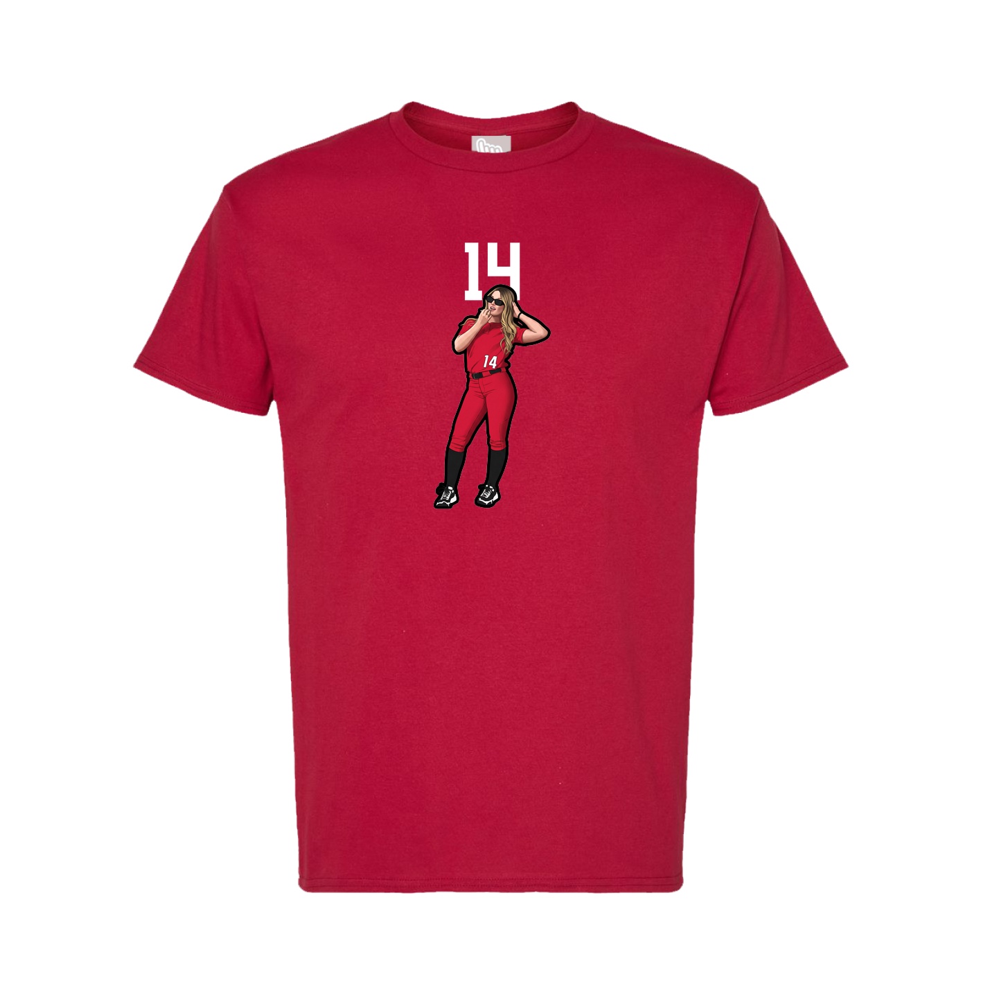 Tee — Number Top in Crimson