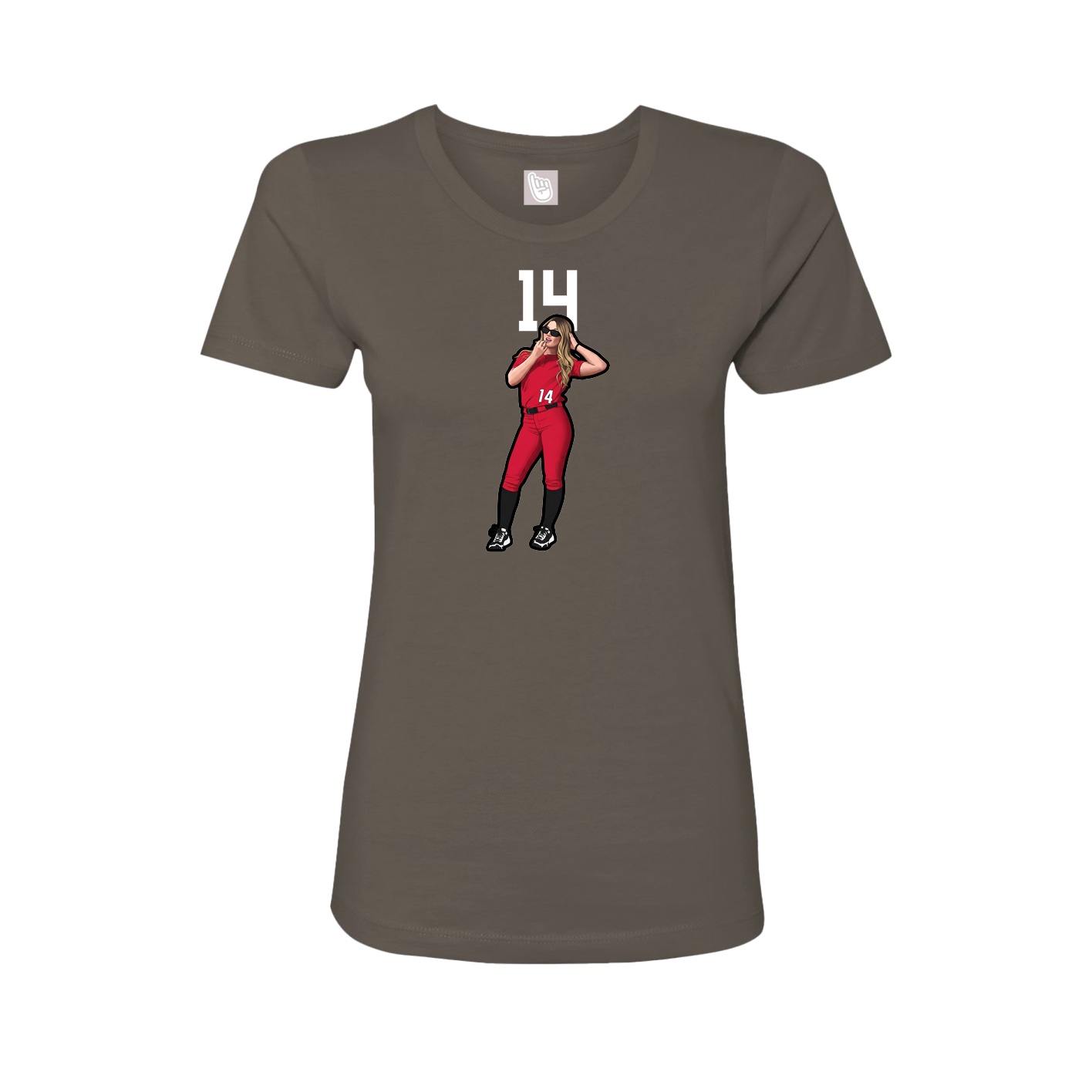 Fitted Women's Tee — Number Top in Grey