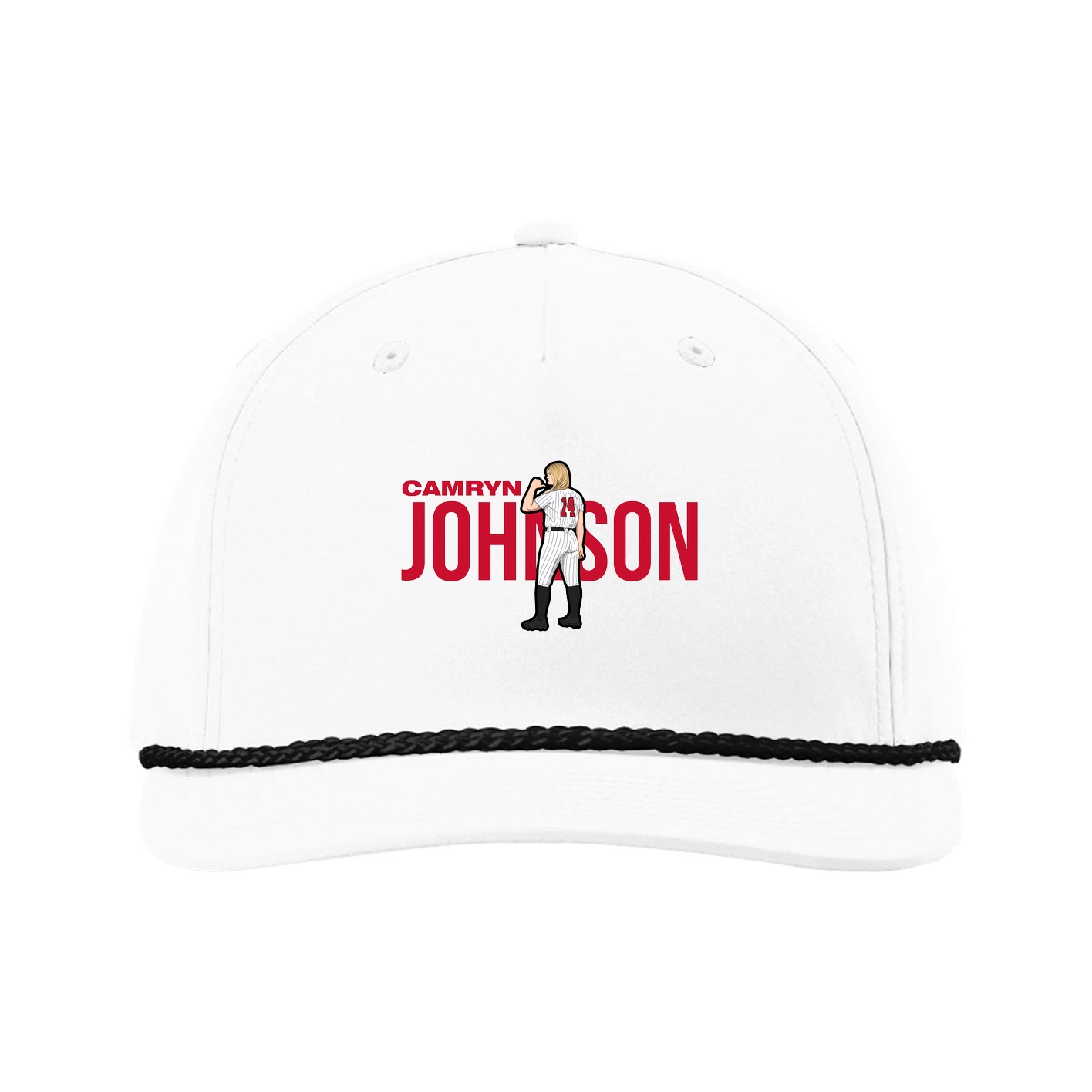 Five-Panel Classic Rope Cap — Player Name in White