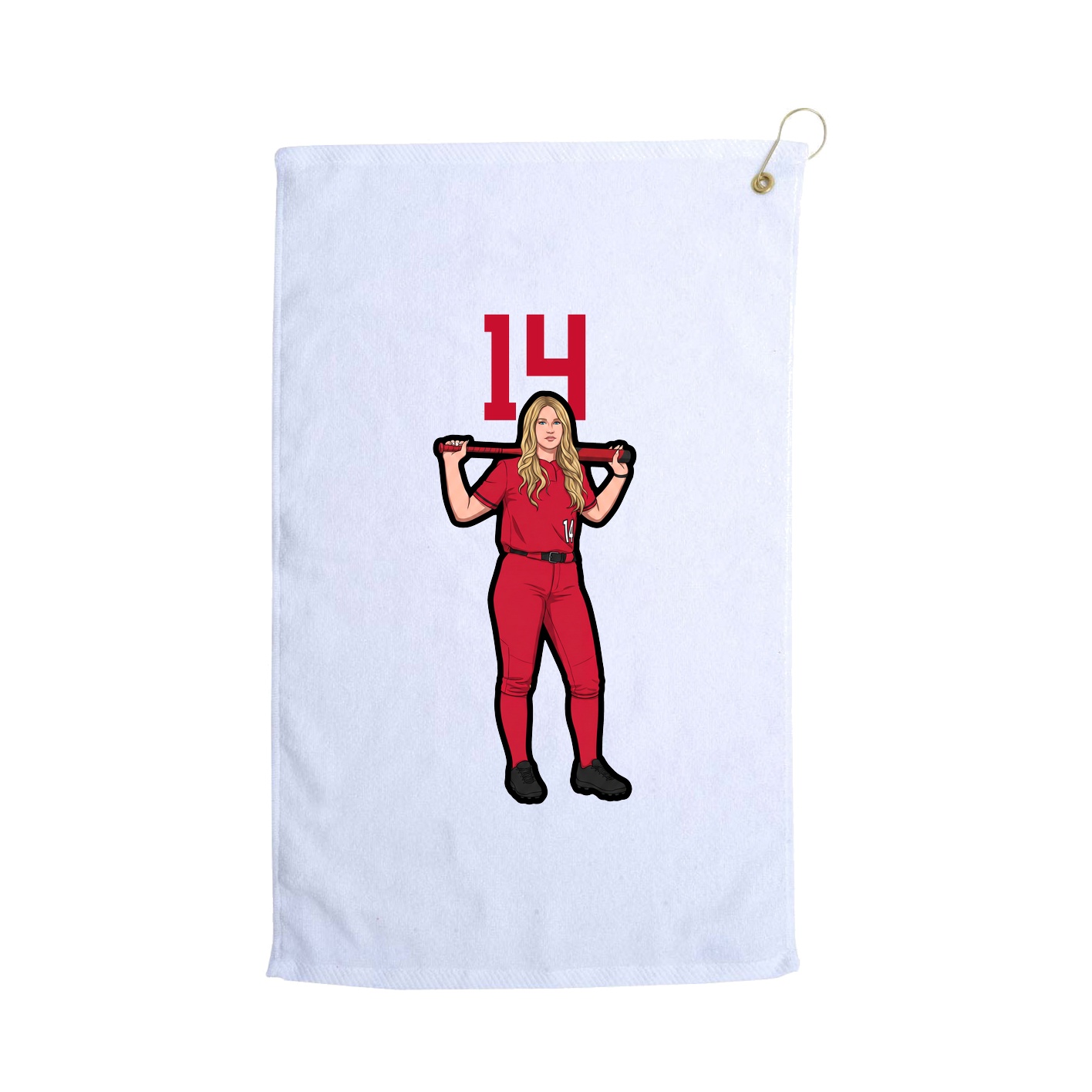Golf Towel — Number Top in White