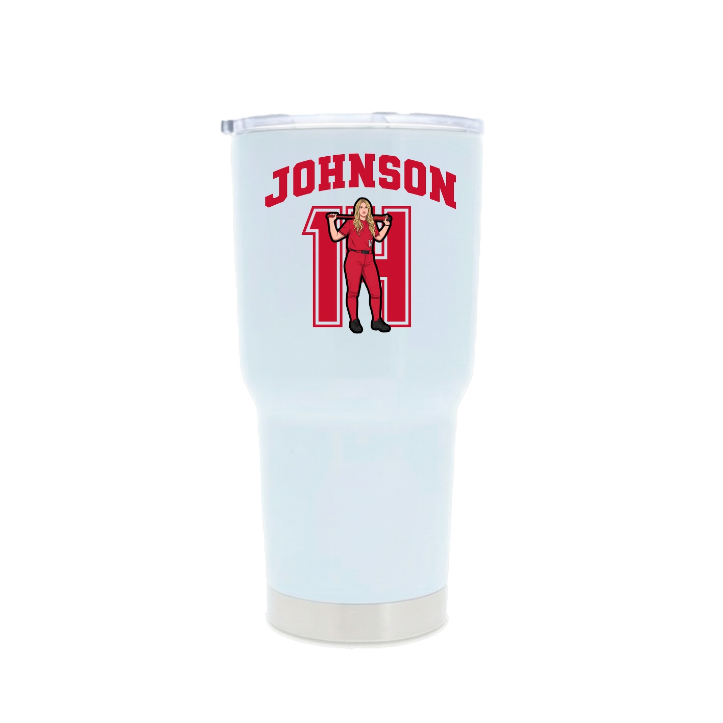 30oz Stainless Steel Tumbler — Number in White