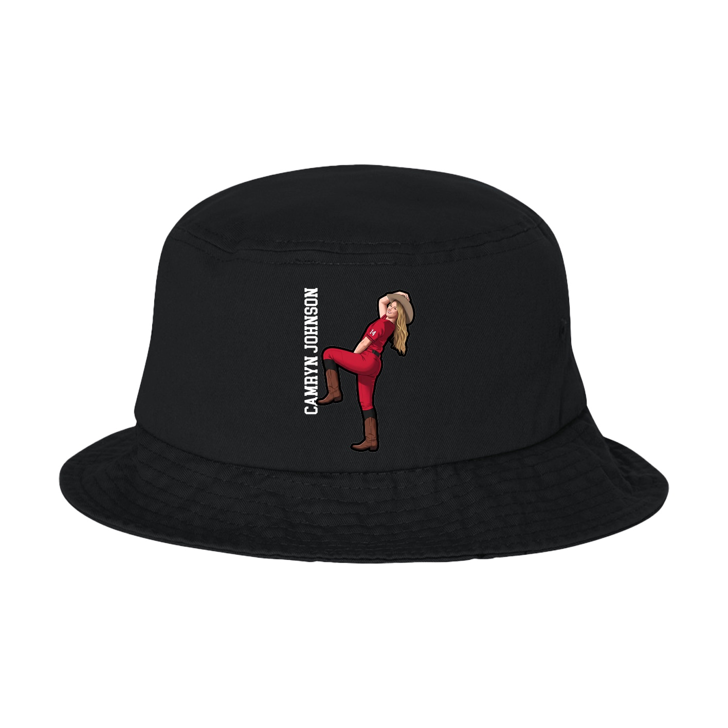Bucket Cap — Name Vertical in Black