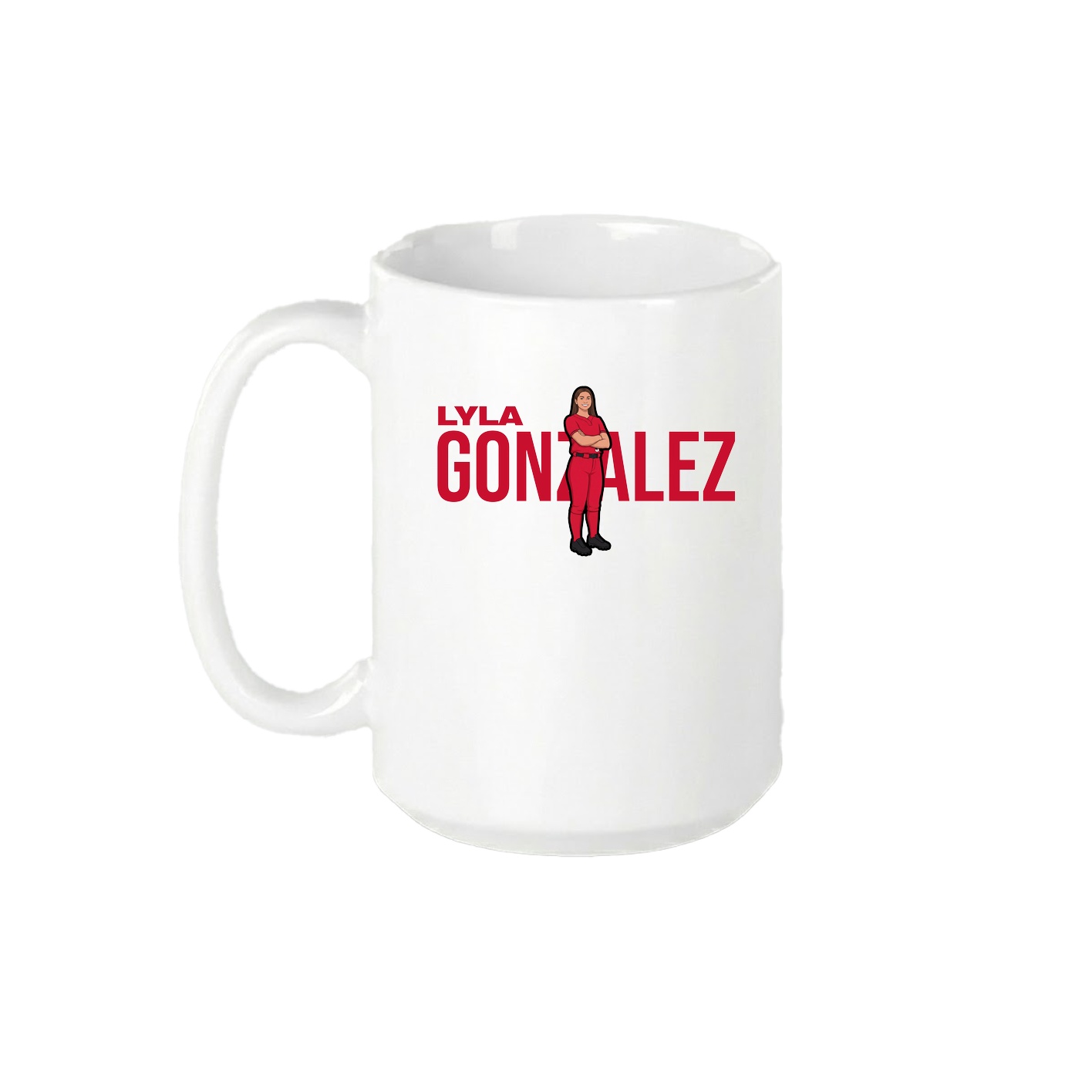 15oz Coffee Mug — Player Name in White