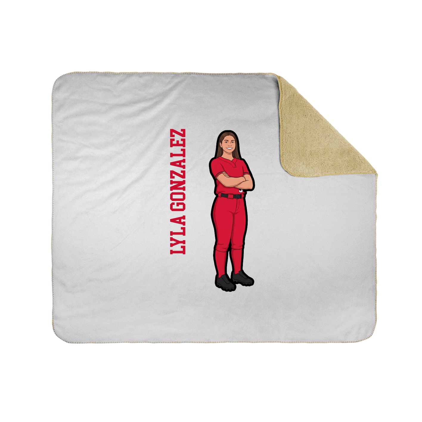 Throw Blanket — Name Vertical in White