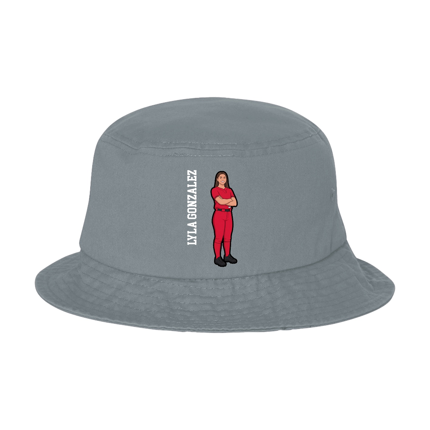 Bucket Cap — Name Vertical in Grey