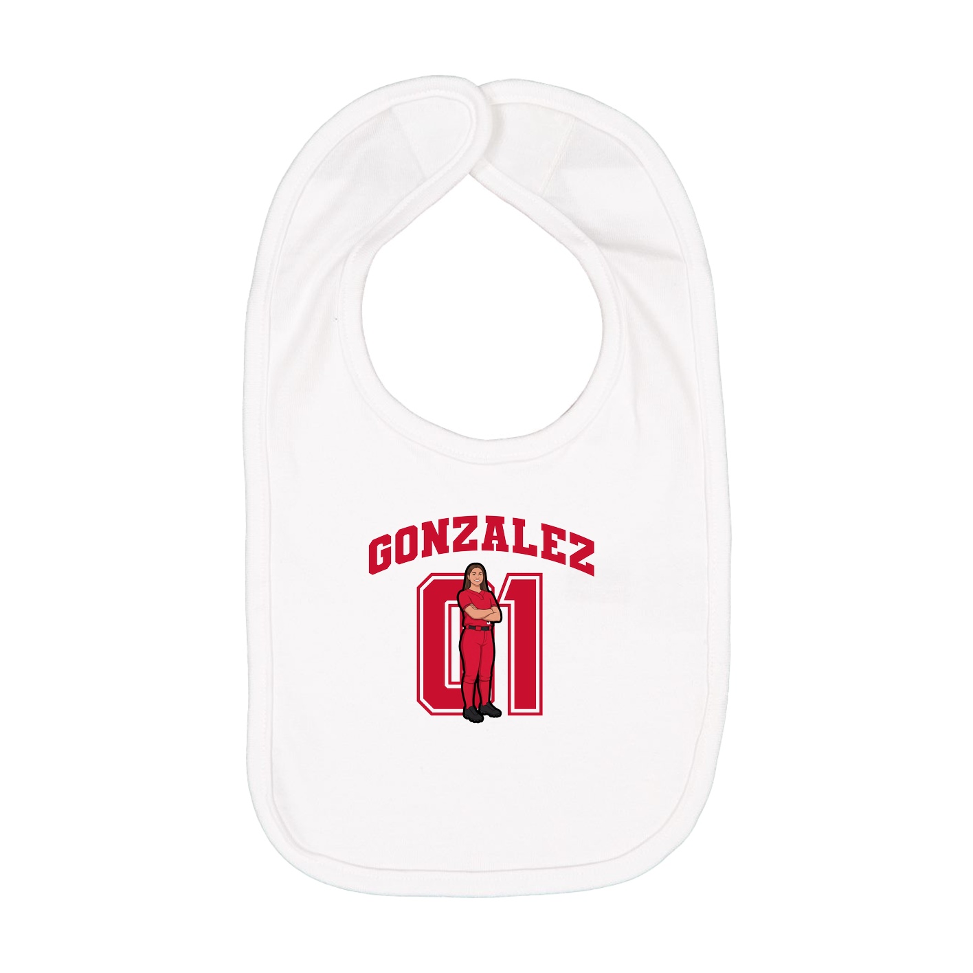 Infant Bib — Number in White