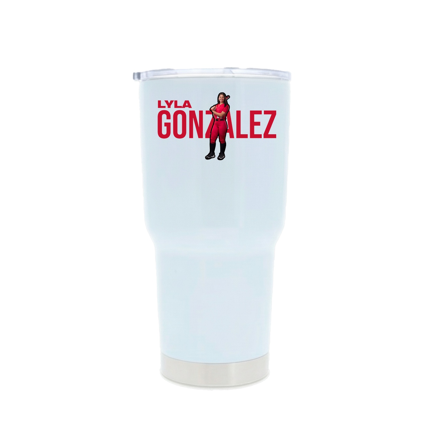 30oz Stainless Steel Tumbler — Player Name in White