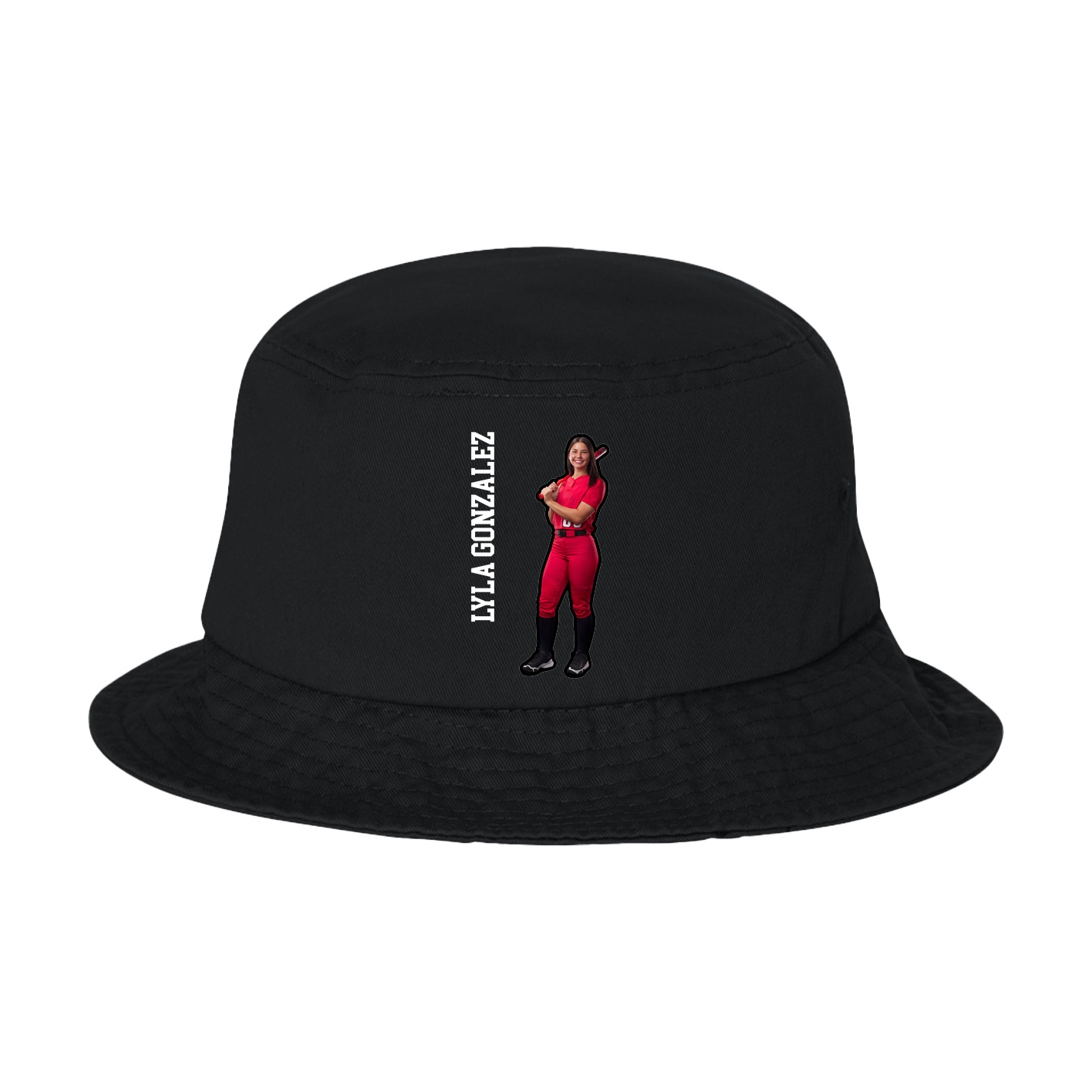 Bucket Cap — Name Vertical in Black