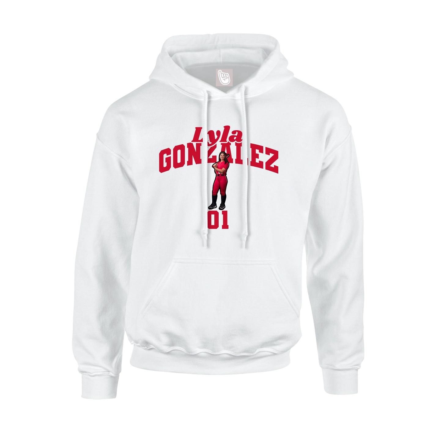 Hoodie — Signature Arch in White