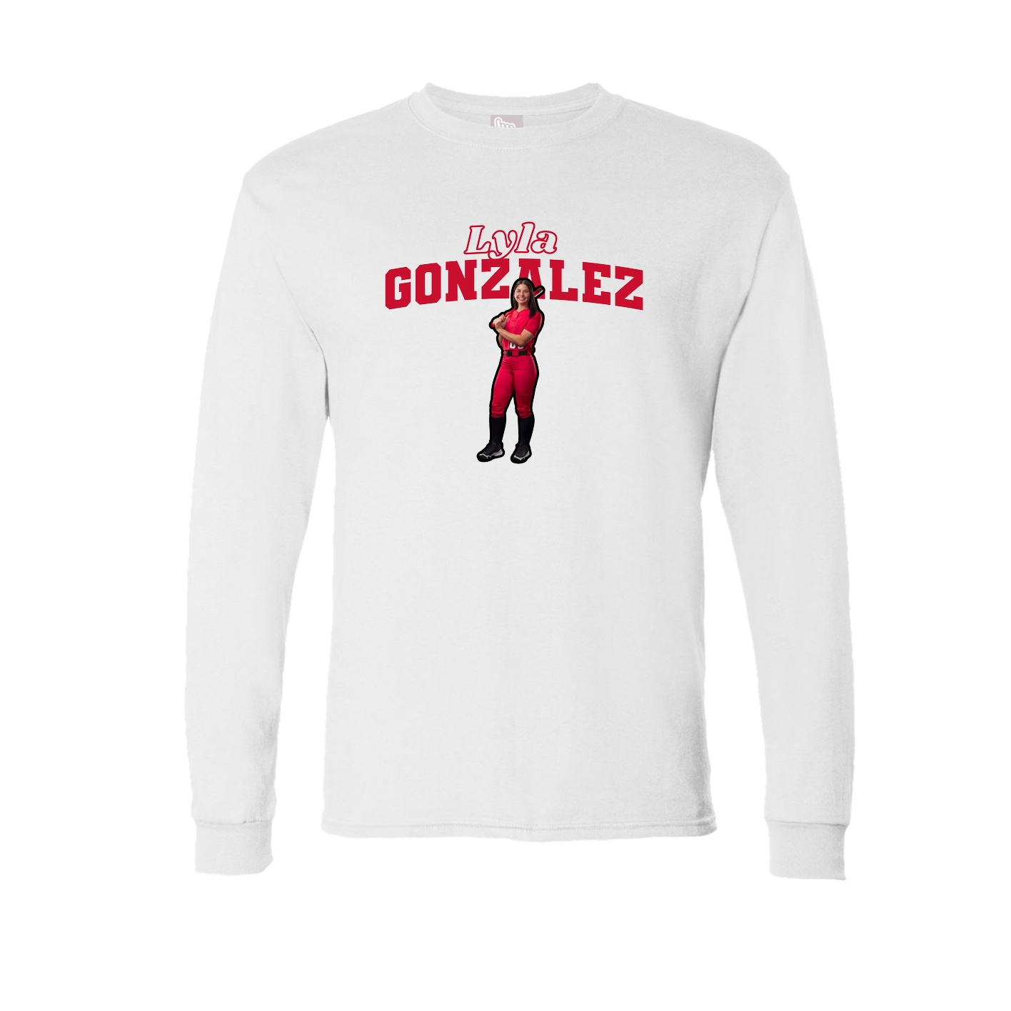 Long Sleeve Tee — Name Arch in White