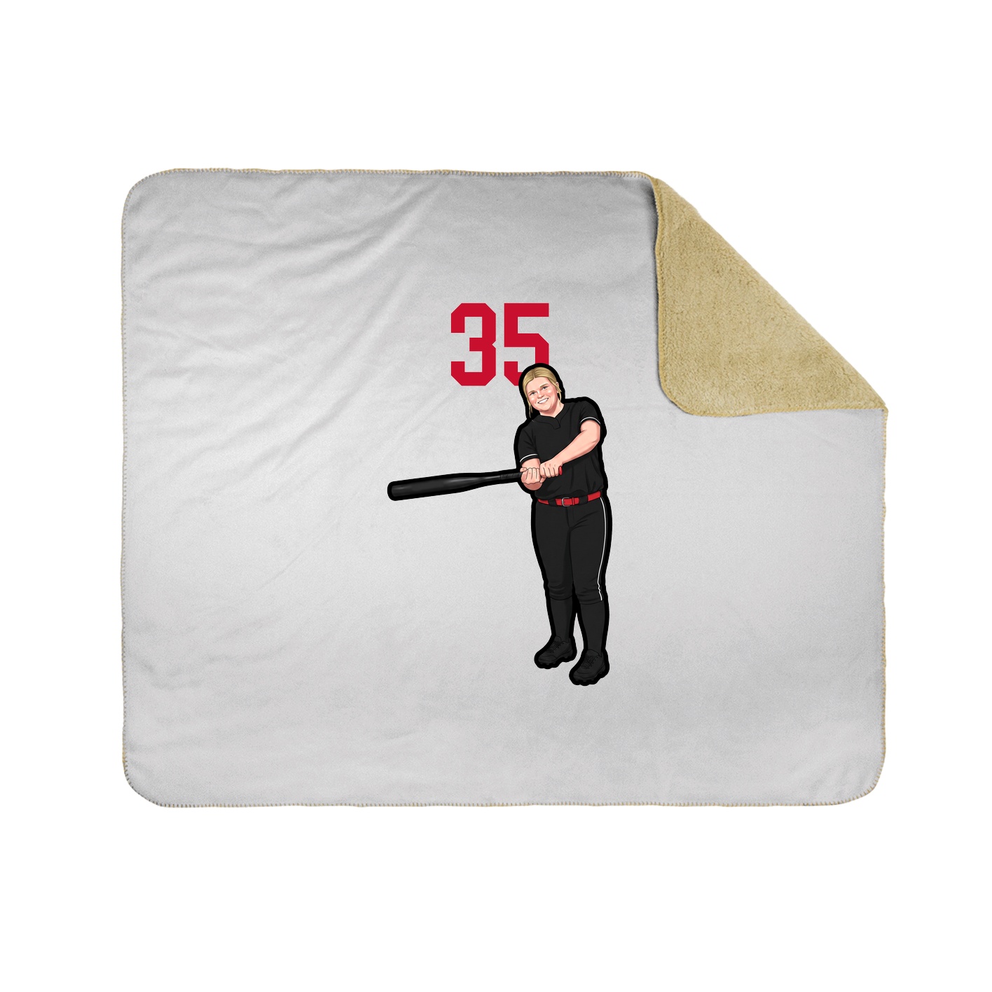 Throw Blanket — Number Top in White