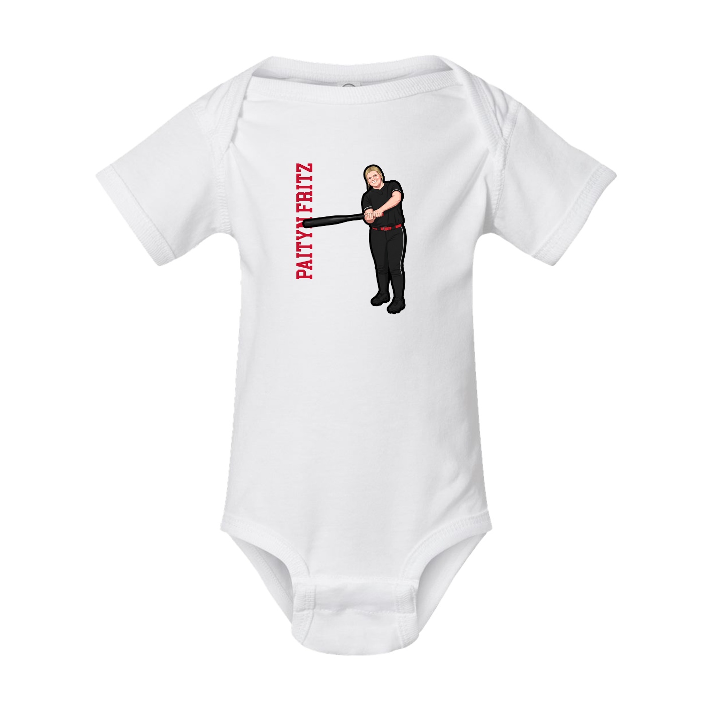 Baby Onesie — Name Vertical in White
