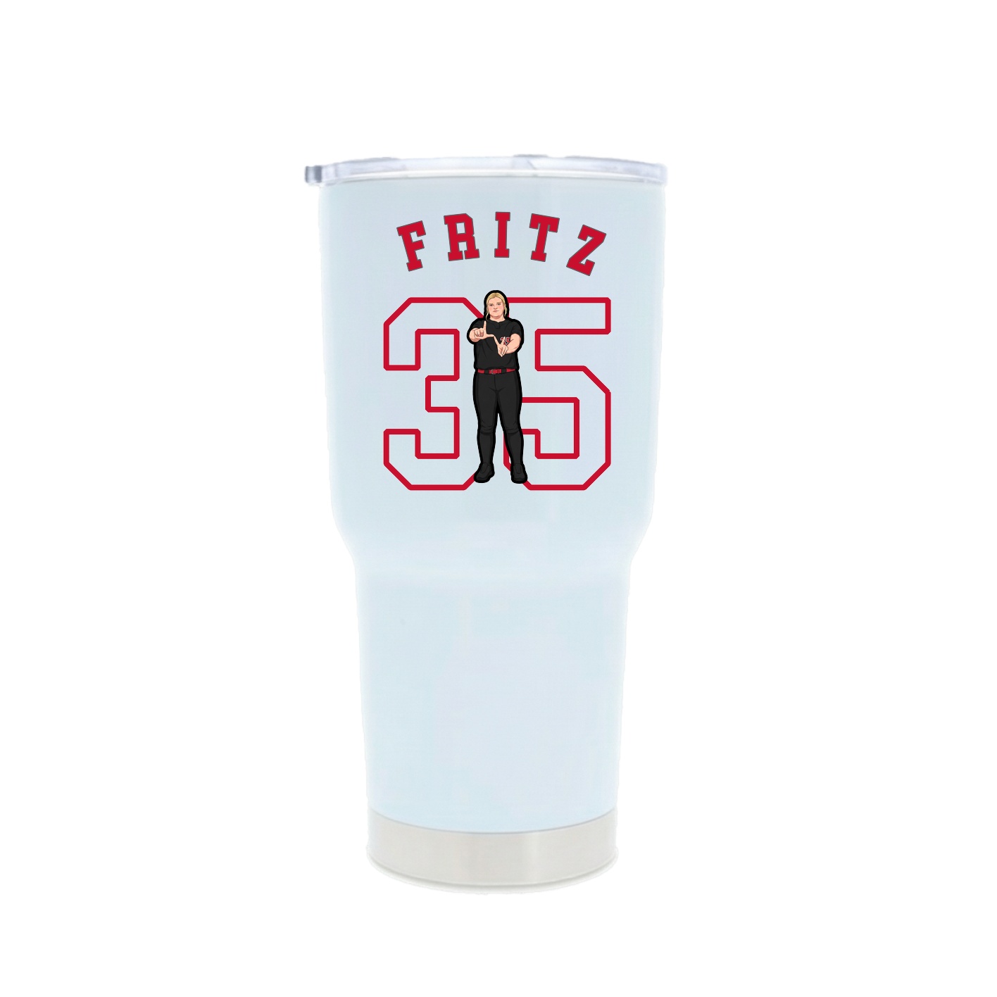 30oz Stainless Steel Tumbler — Shirsey Arch in White