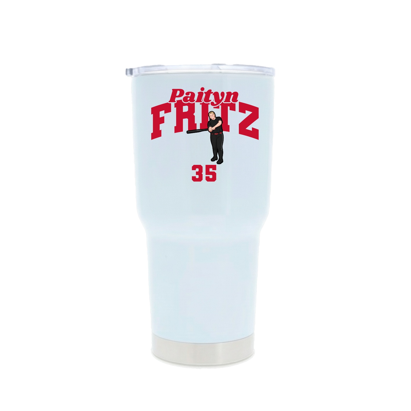 30oz Stainless Steel Tumbler — Signature Arch in White