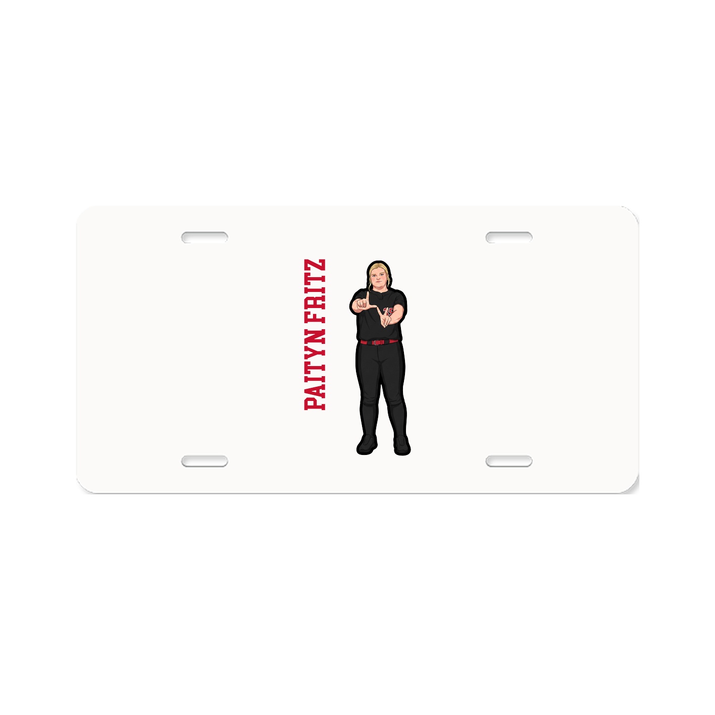 License Plate — Name Vertical in Classic