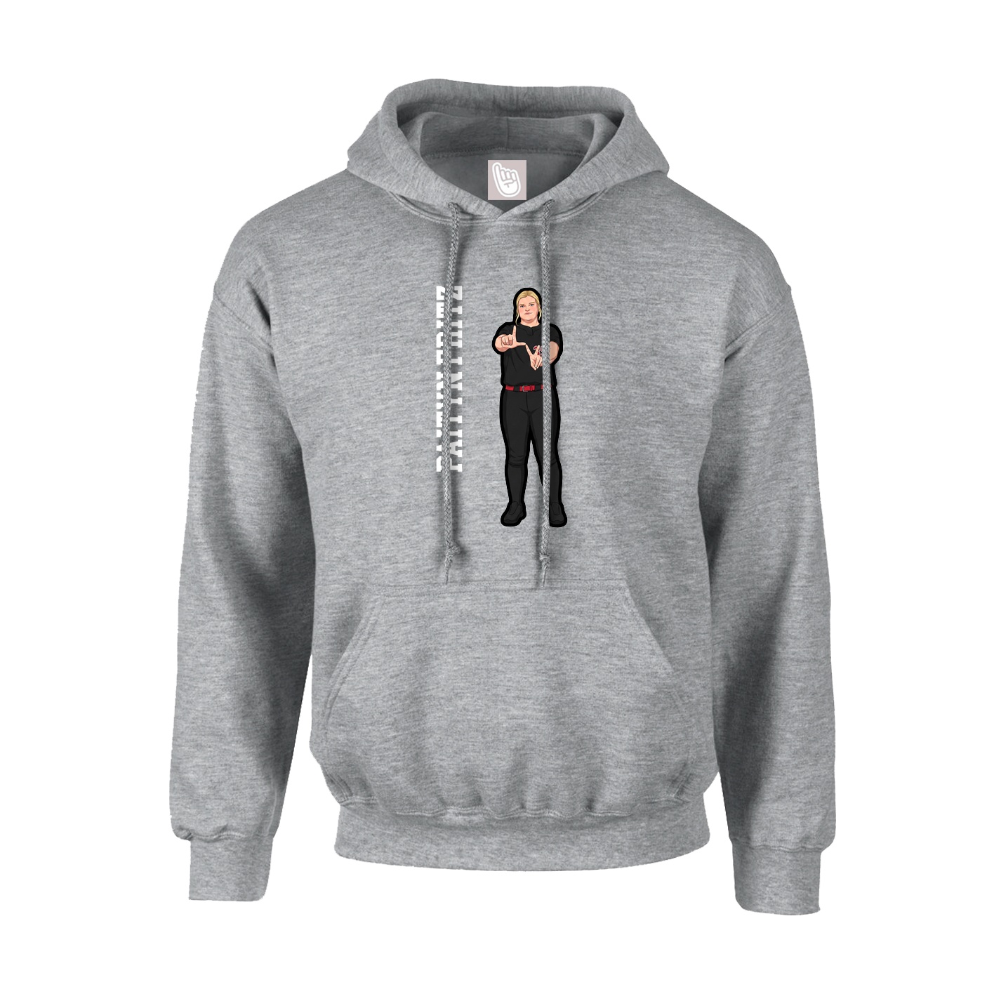 Youth Hoodie — Name Vertical in Grey
