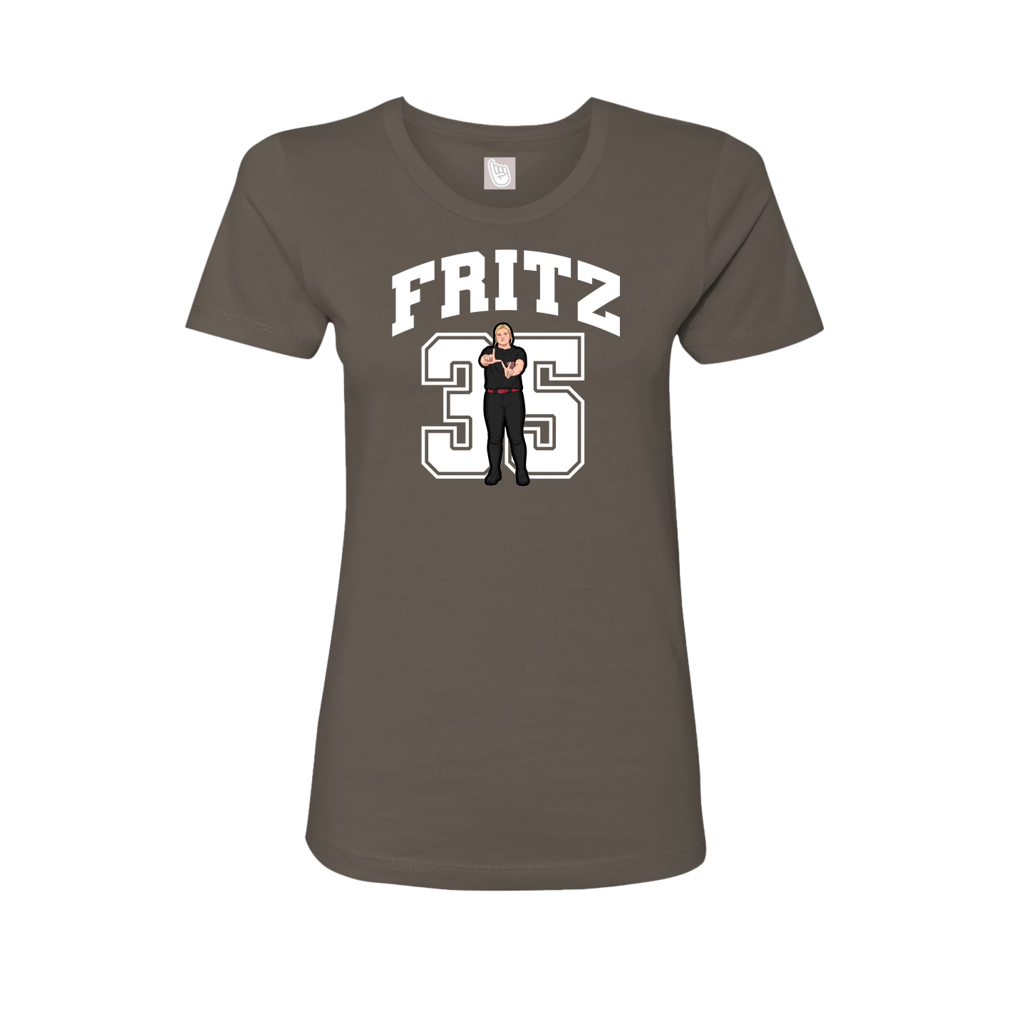 Fitted Women's Tee — Number in Grey