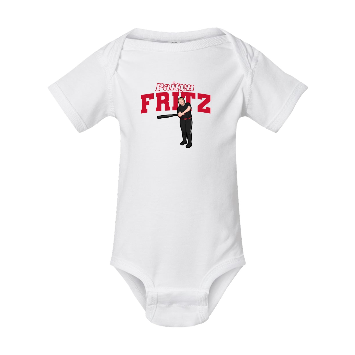 Baby Onesie — Name Arch in White