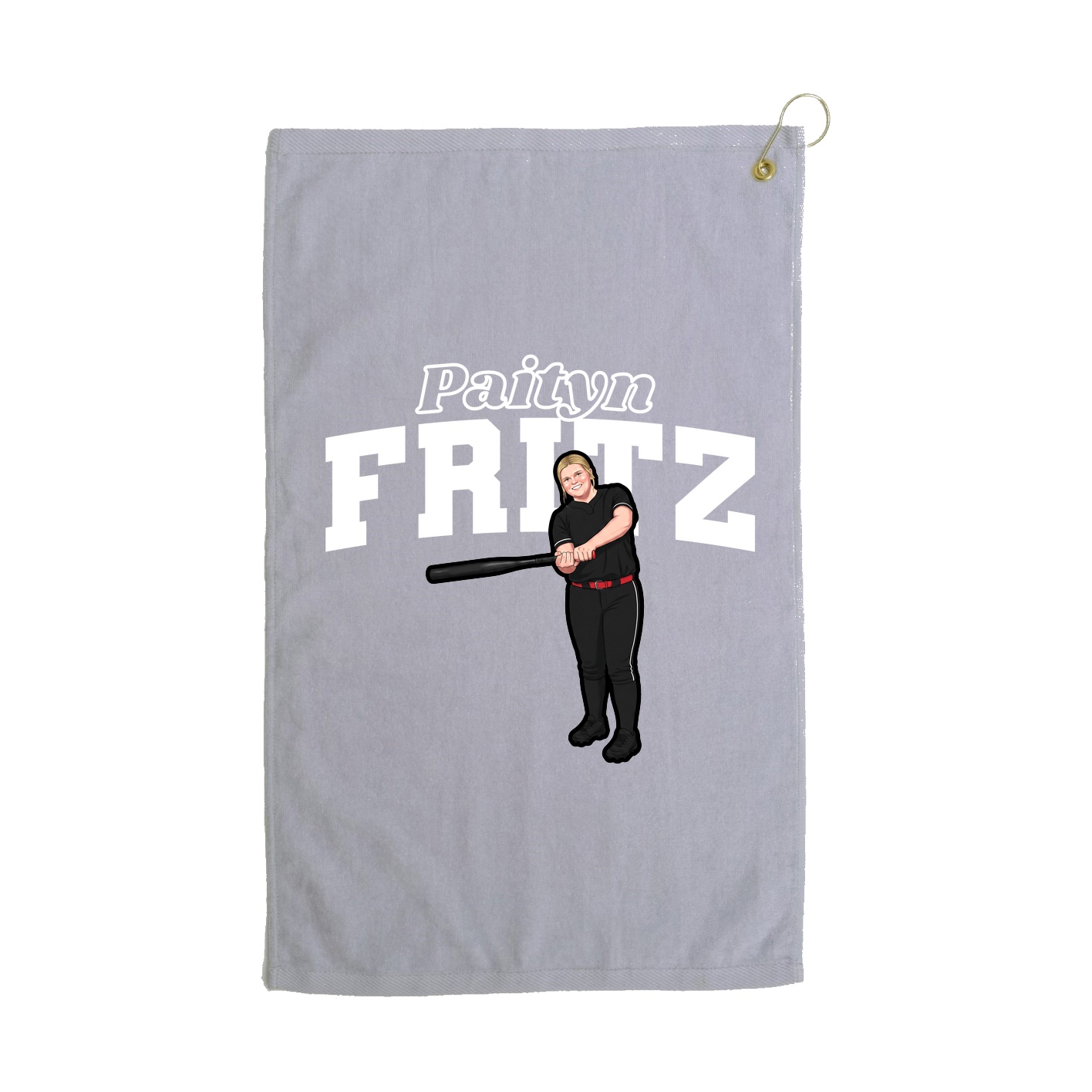 Golf Towel — Name Arch in Grey