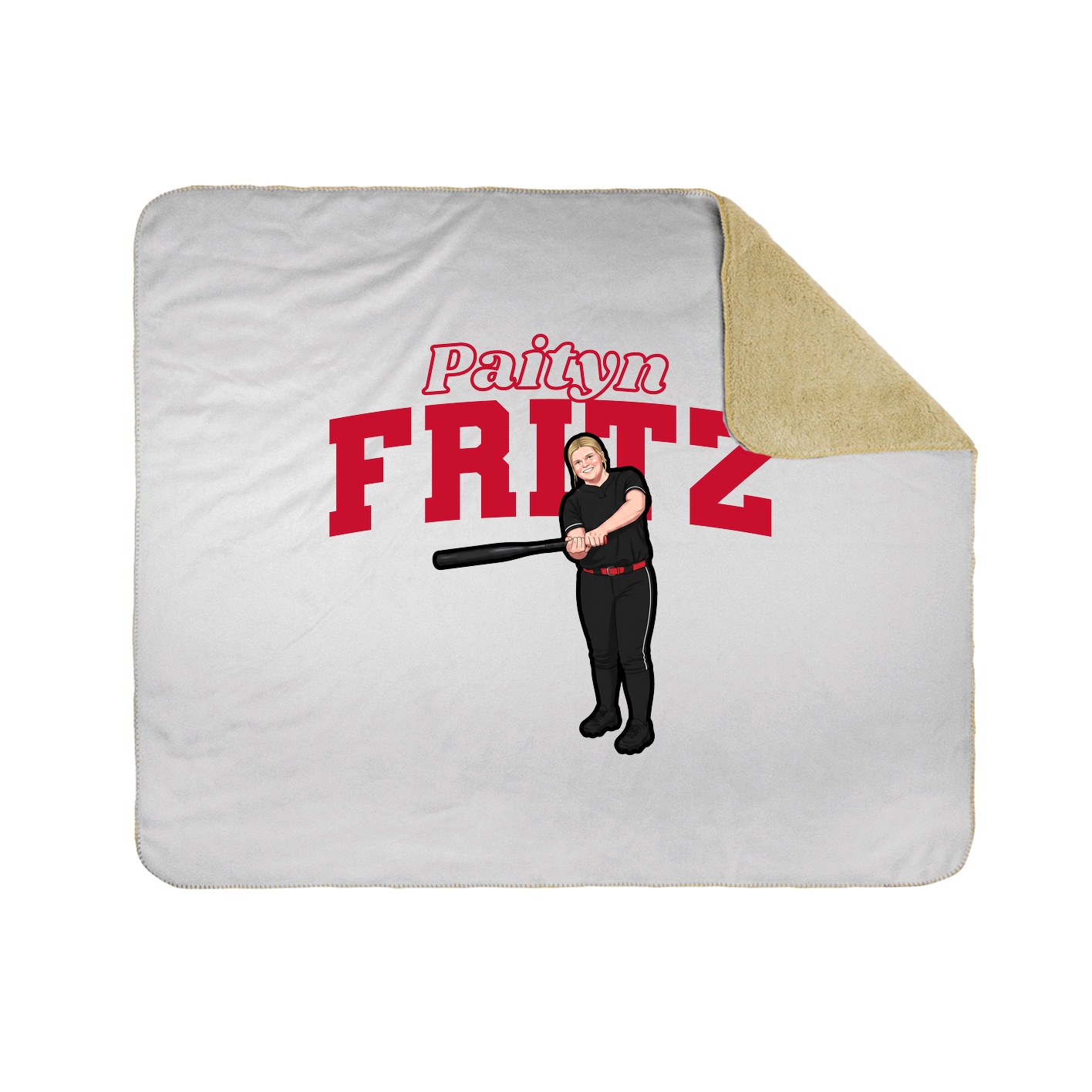 Throw Blanket — Name Arch in White