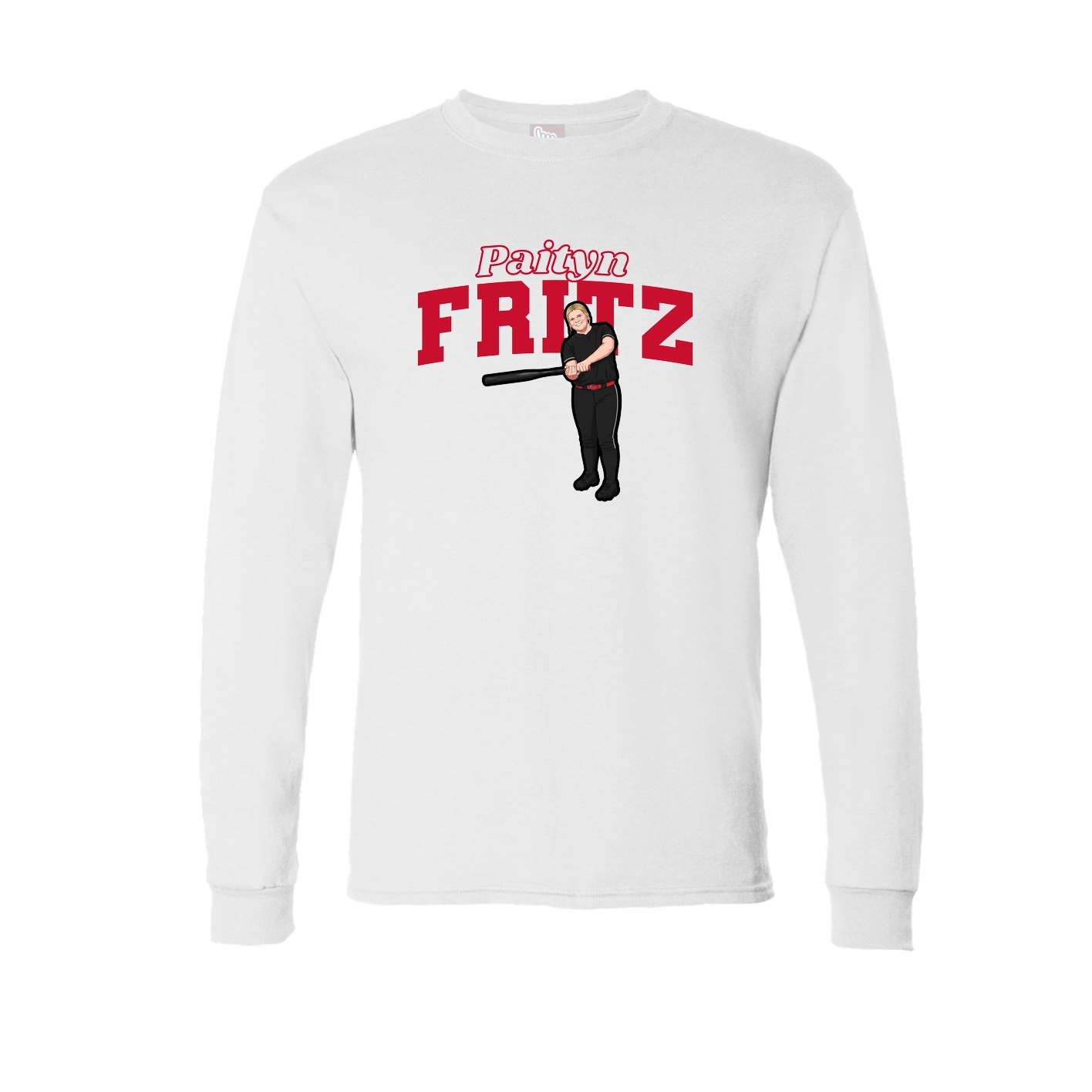 Long Sleeve Tee — Name Arch in White